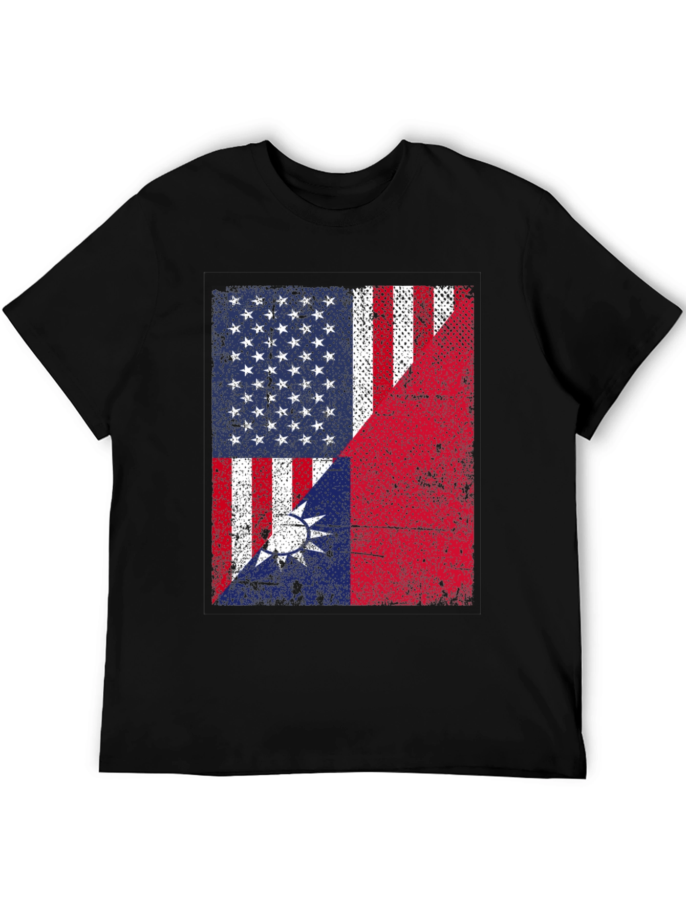 USA Taiwan Flag Graphic T-Shirt
