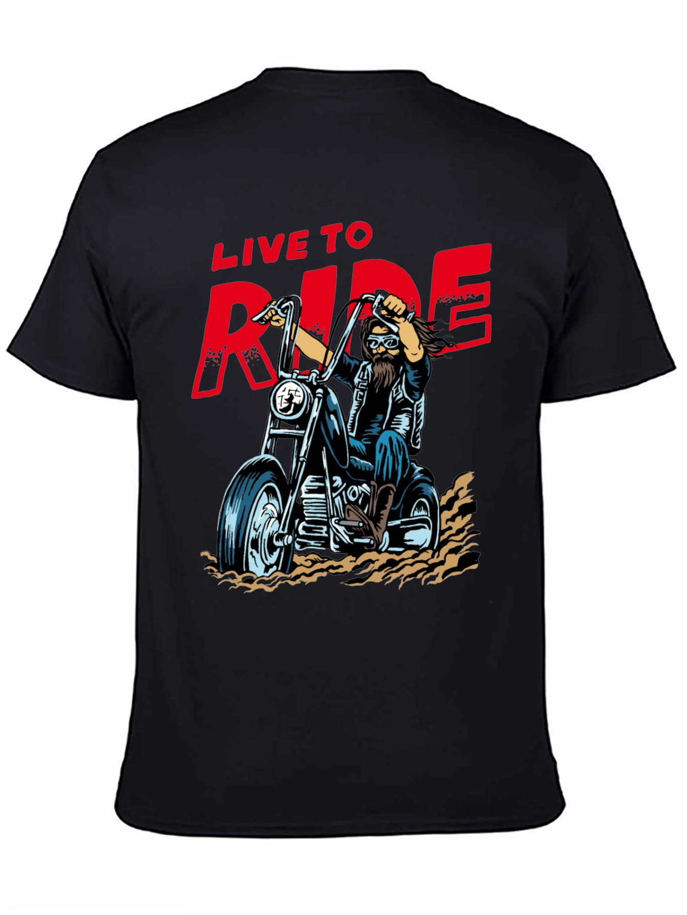 Live to Ride Biker T-Shirt - Black