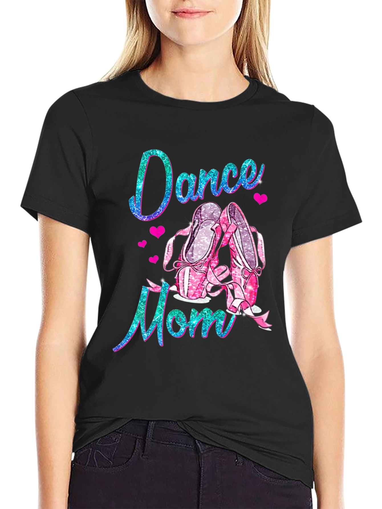 Dance Mom Tee: Glitter Ballet Shoes T-Shirt