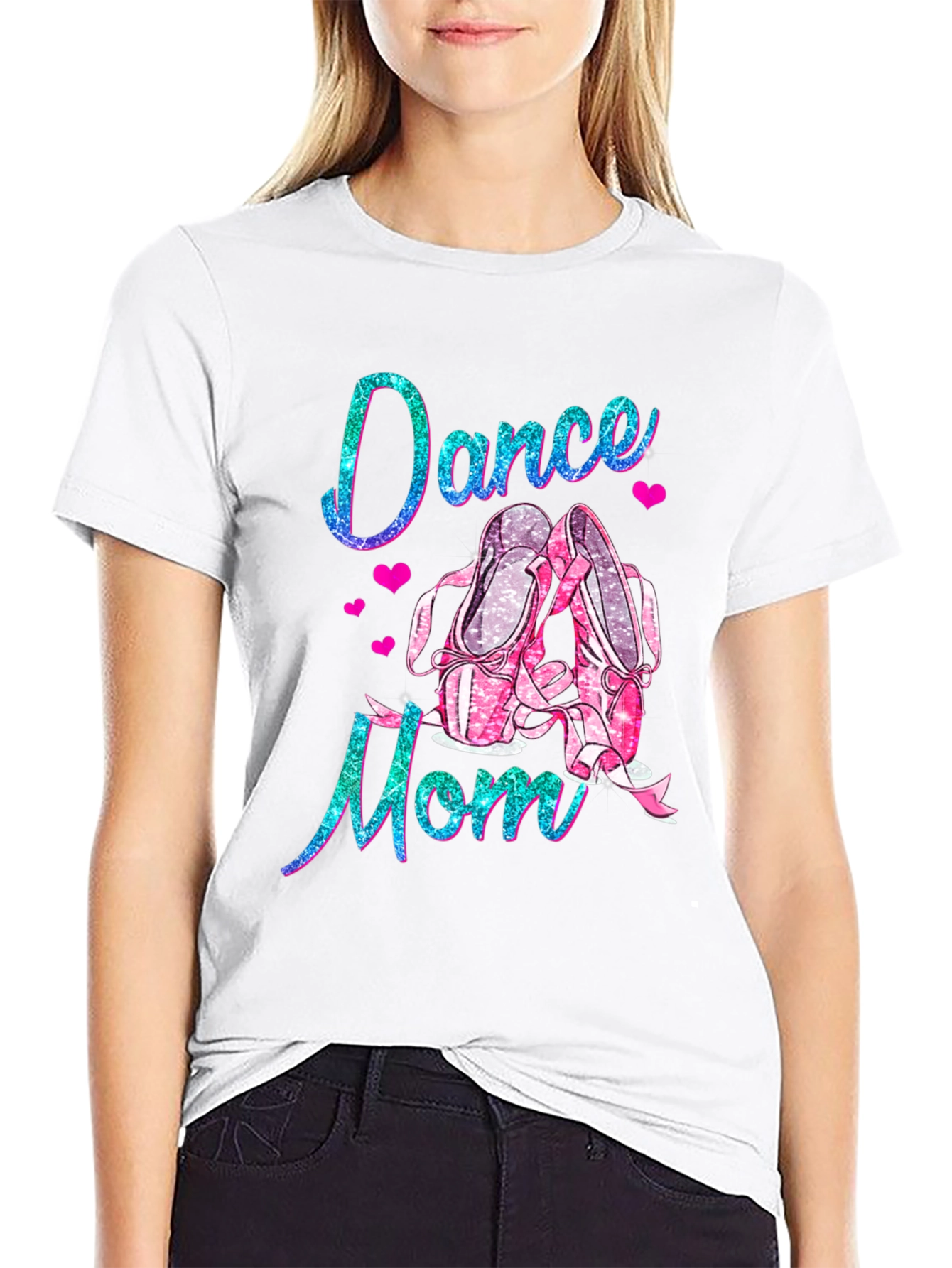 Dance Mom Tee: Glitter Ballet Shoes T-Shirt