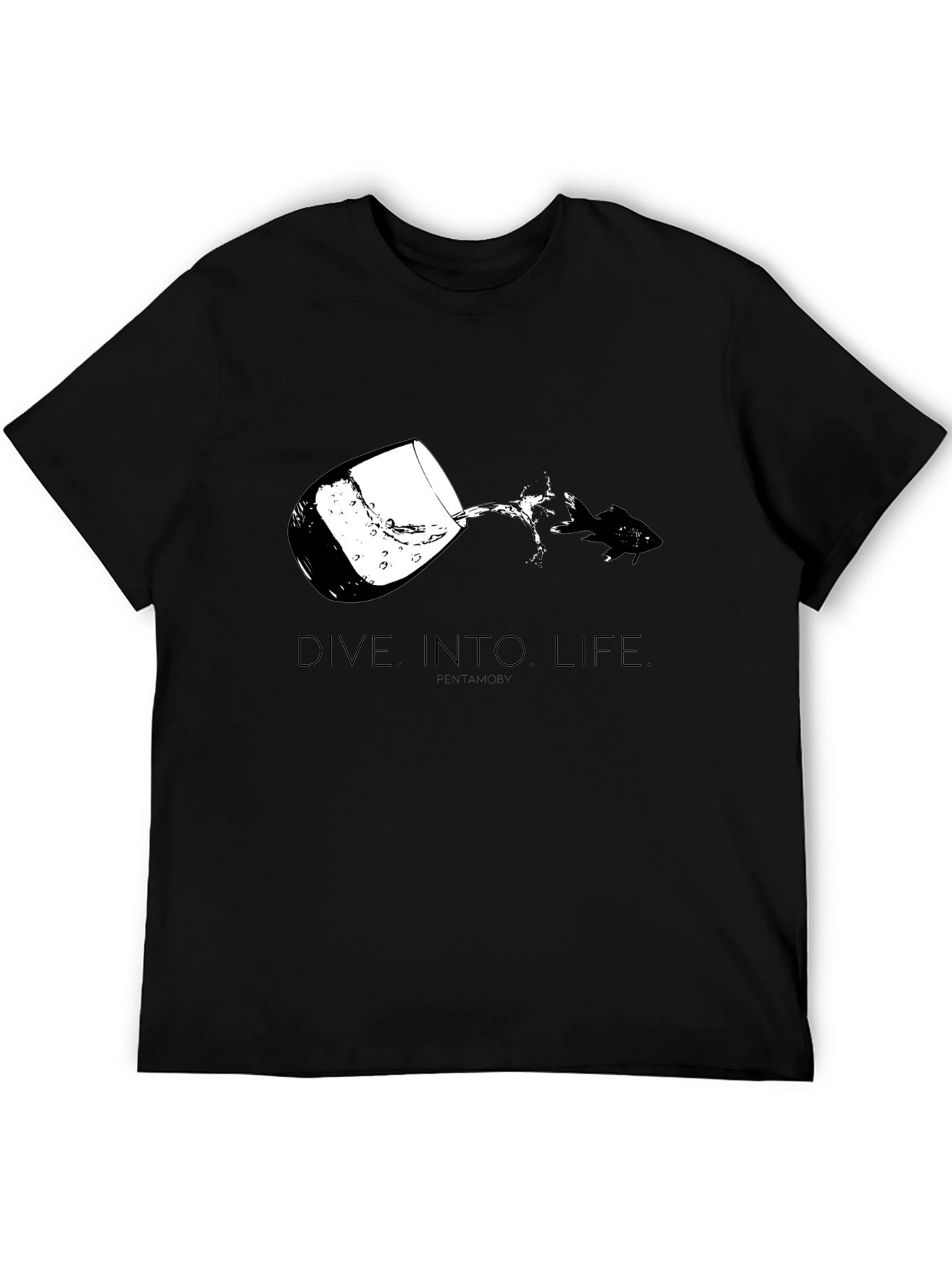Dive Into Life Graphic Tee - Black