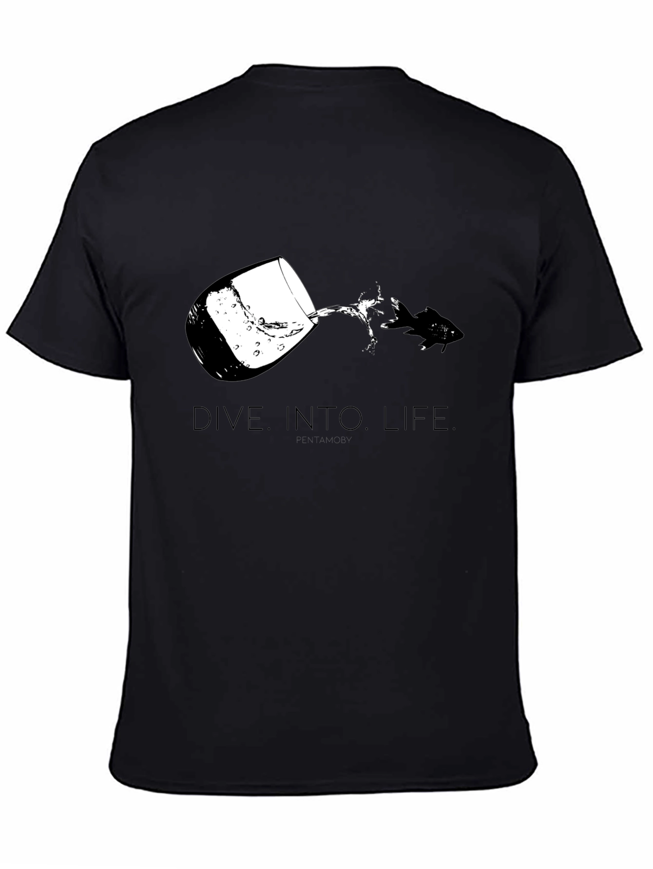 Dive Into Life Graphic Tee - Black