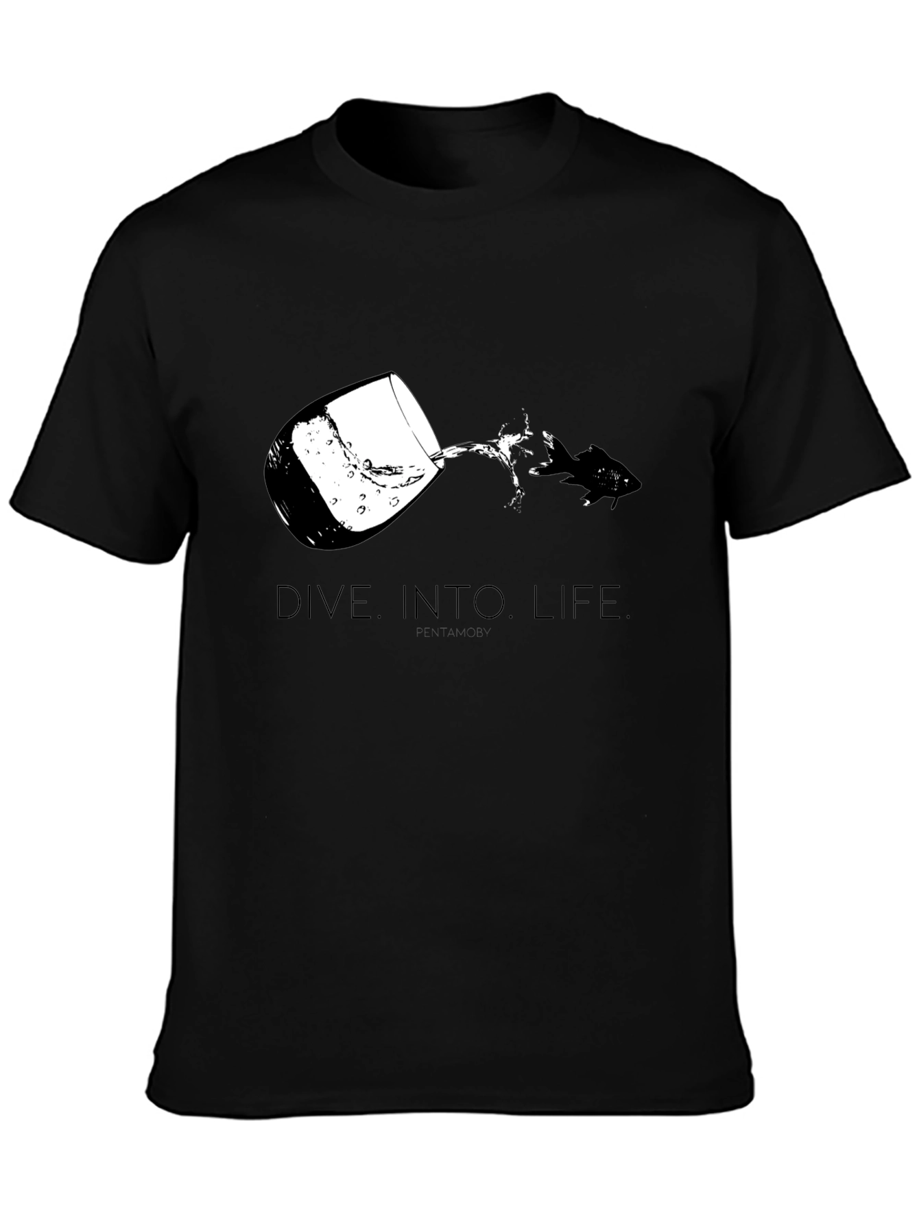 Dive Into Life Graphic Tee - Black
