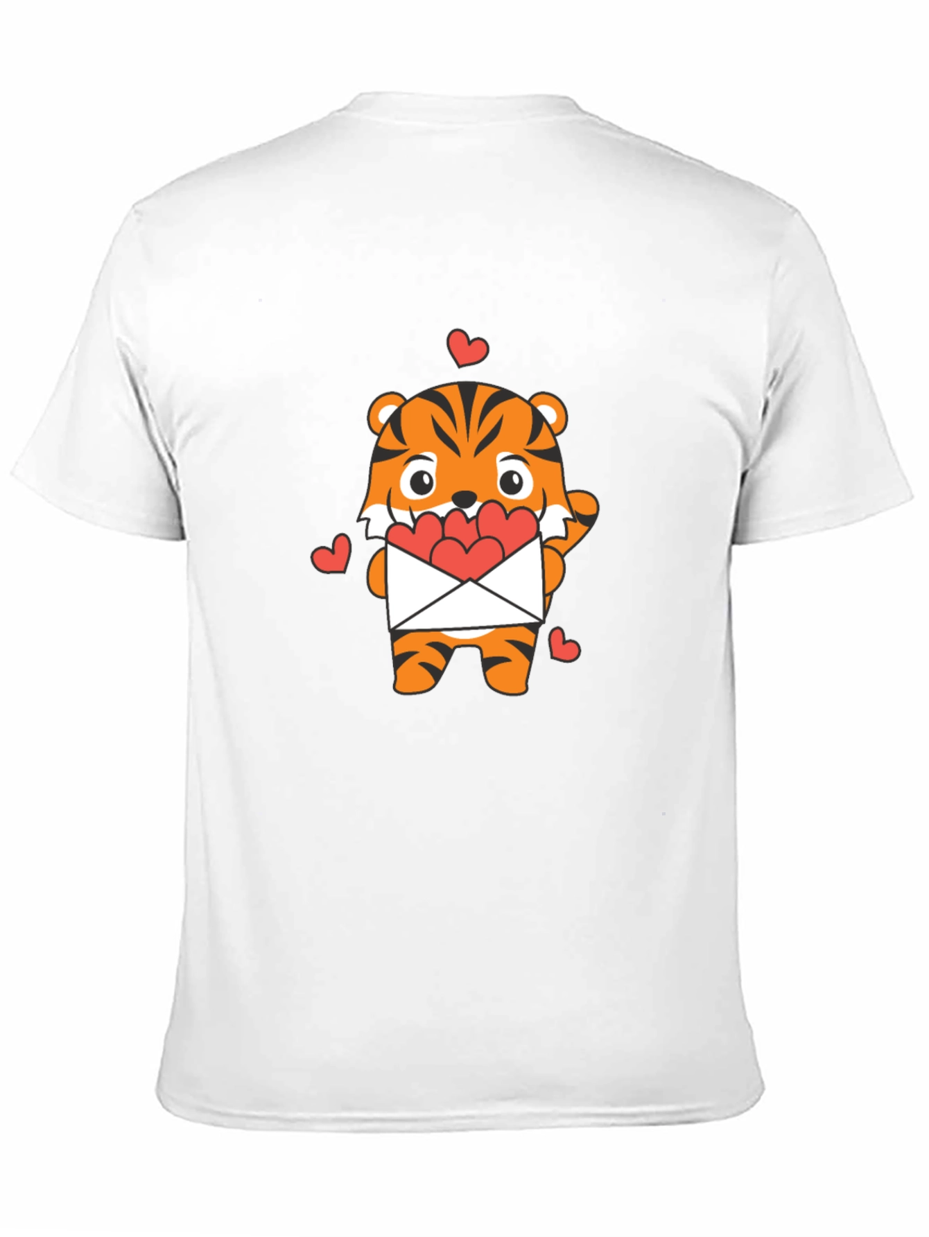 Cute Tiger Heart Envelope Graphic T-Shirt