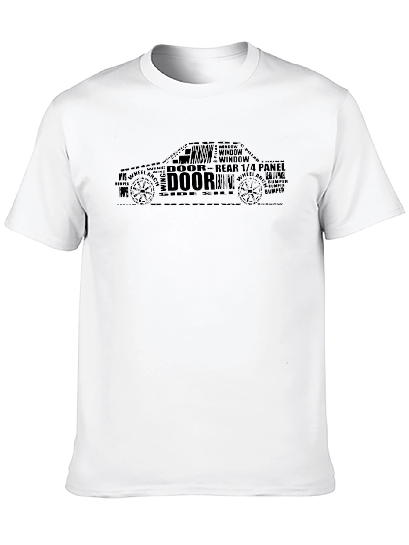 Car Anatomy Word Art Graphic Tee - Black