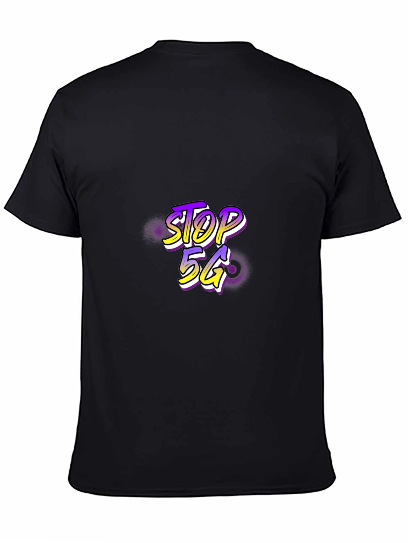 Stop 5G Black Tee - Graphic Print