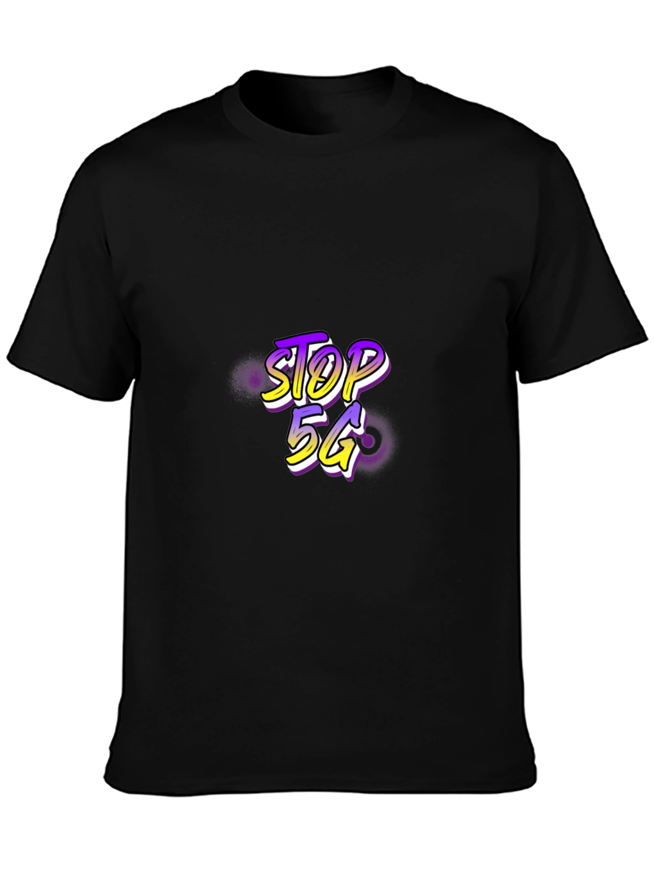 Stop 5G Black Tee - Graphic Print