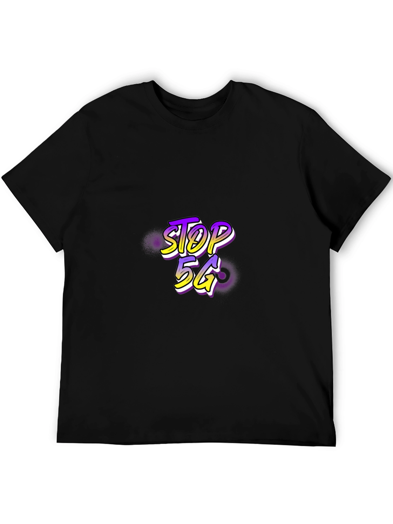 Stop 5G Black Tee - Graphic Print