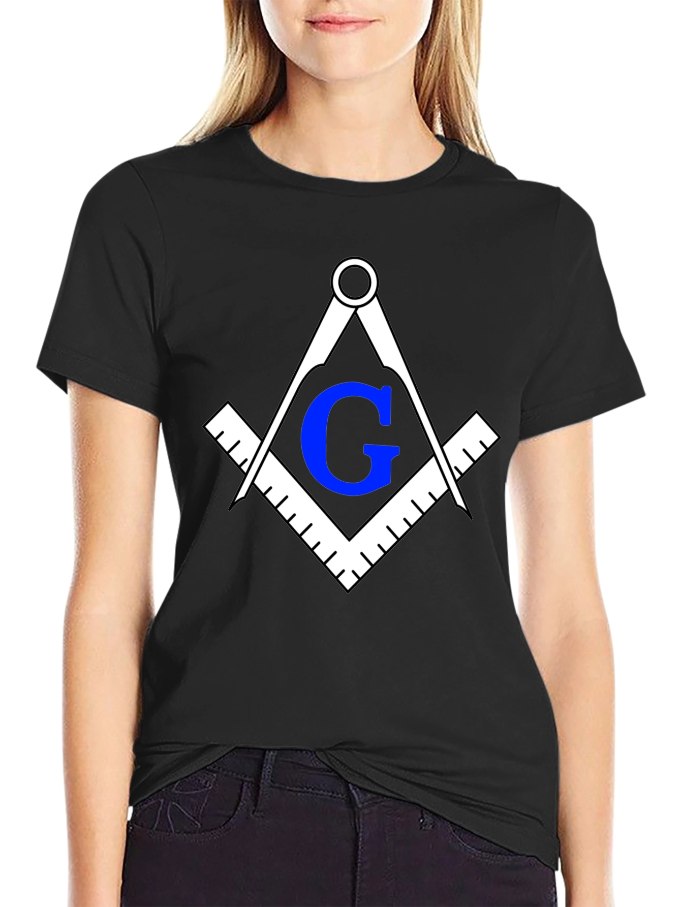 Masonic Square & Compasses T-Shirt - Black