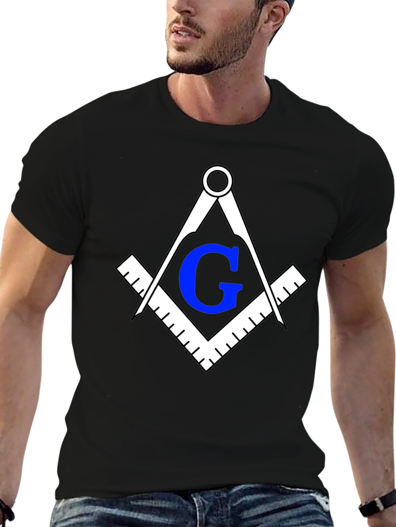 Masonic Square & Compasses T-Shirt - Black