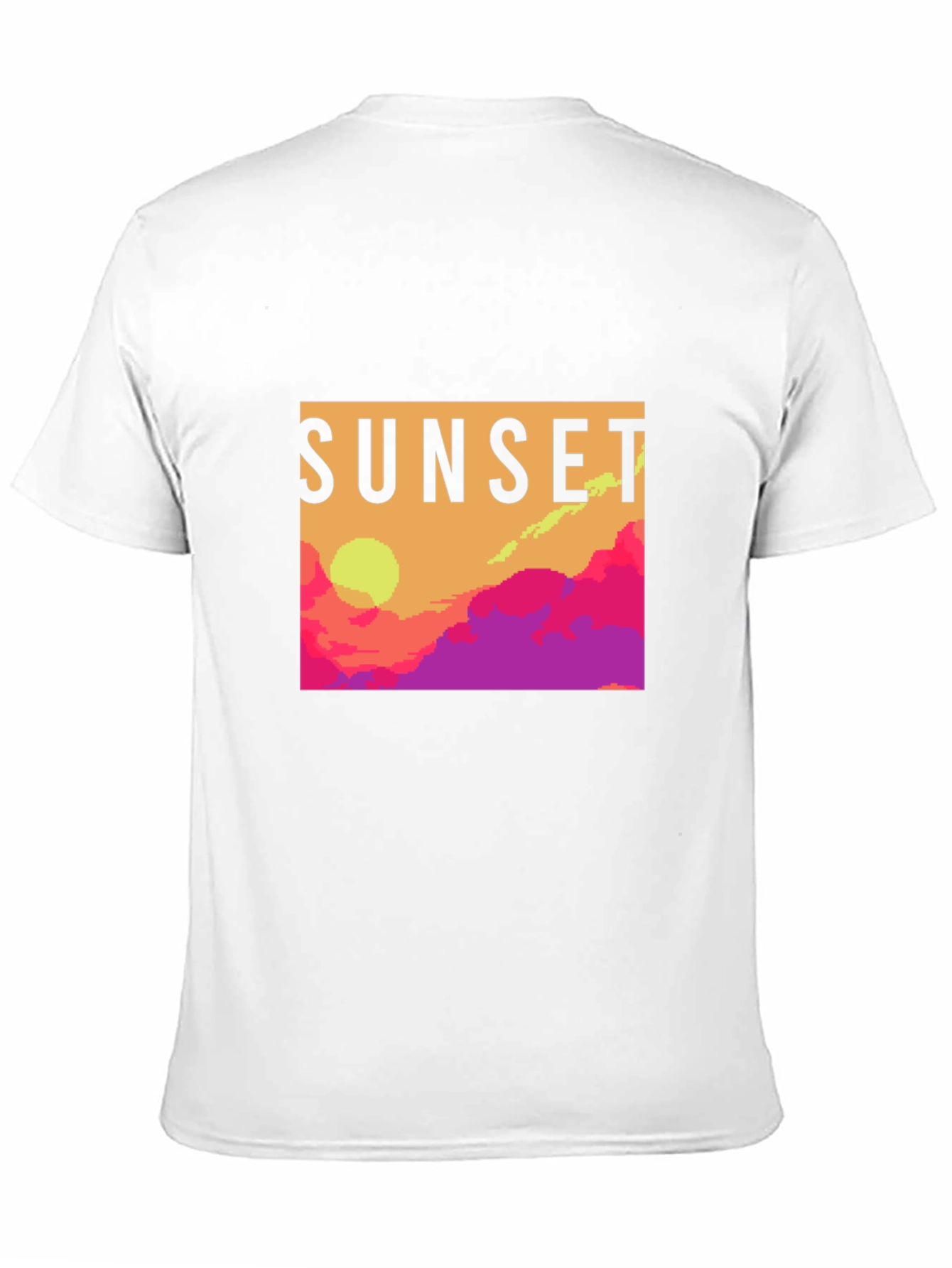 Sunset Graphic Tee - Retro Pixel Art T-Shirt