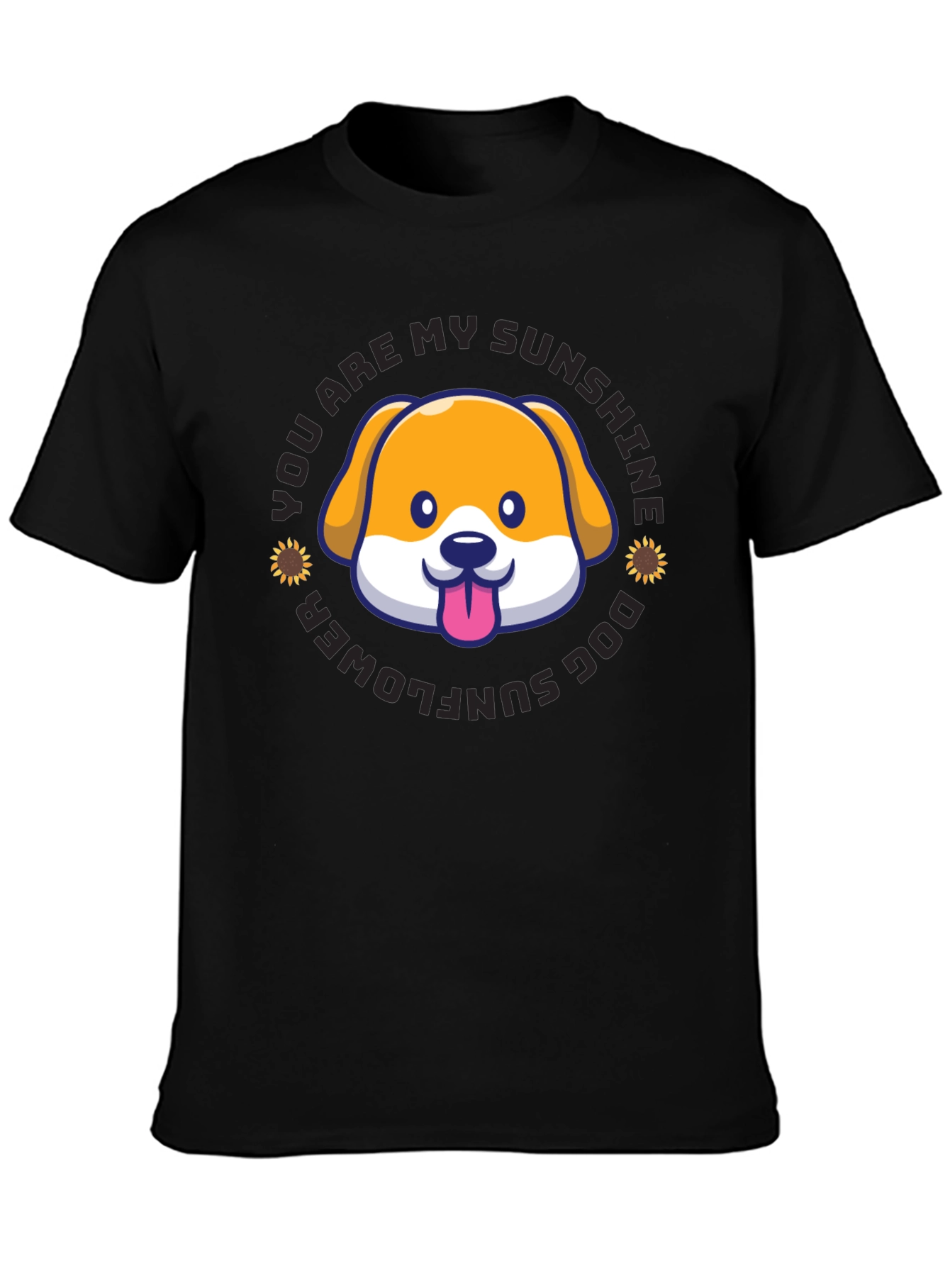 Sunshine Dog Sunflower Graphic T-Shirt