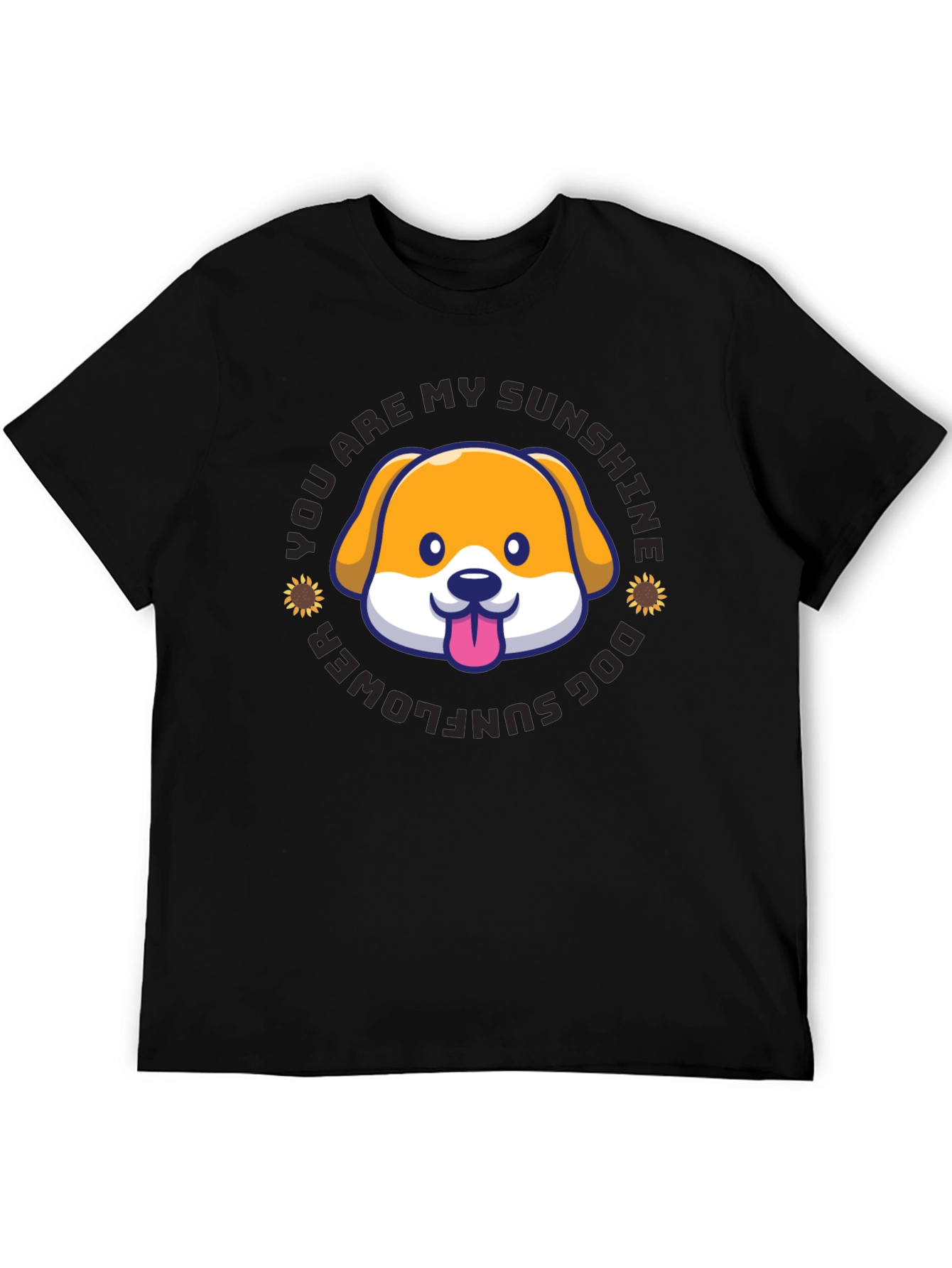 Sunshine Dog Sunflower Graphic T-Shirt