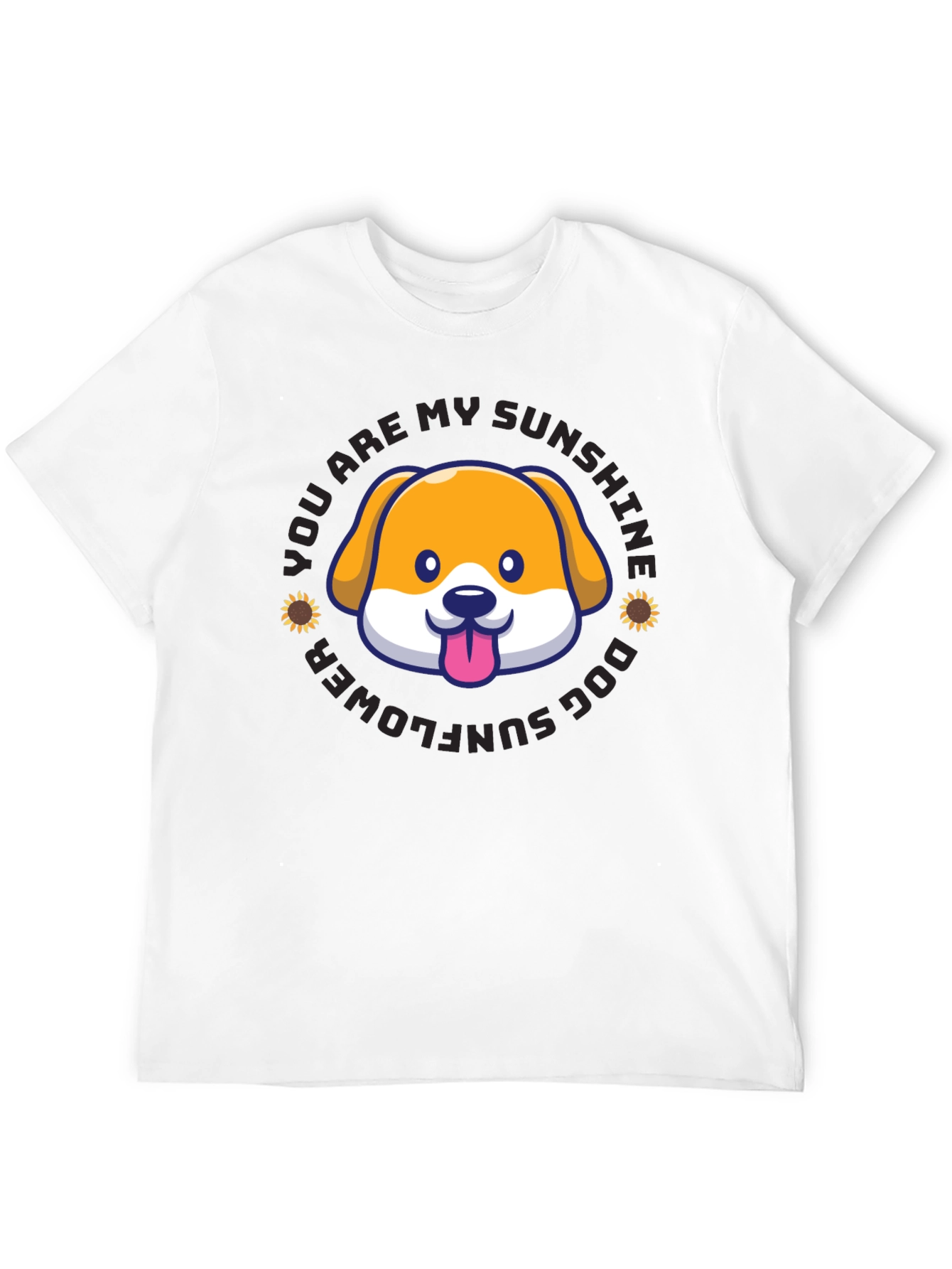 Sunshine Dog Sunflower Graphic T-Shirt