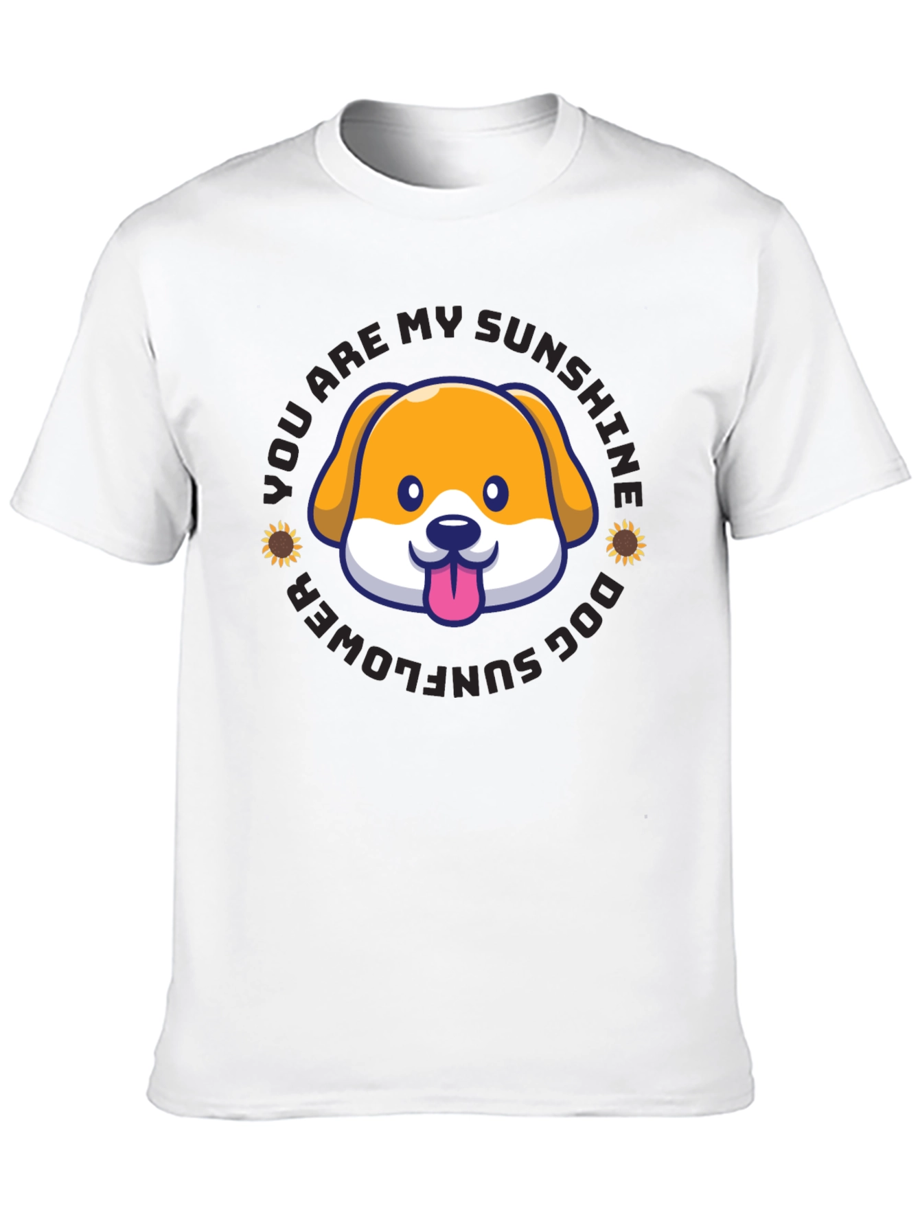 Sunshine Dog Sunflower Graphic T-Shirt