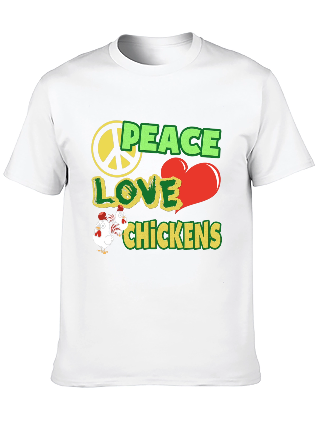 Peace Love Chickens Black Graphic Tee