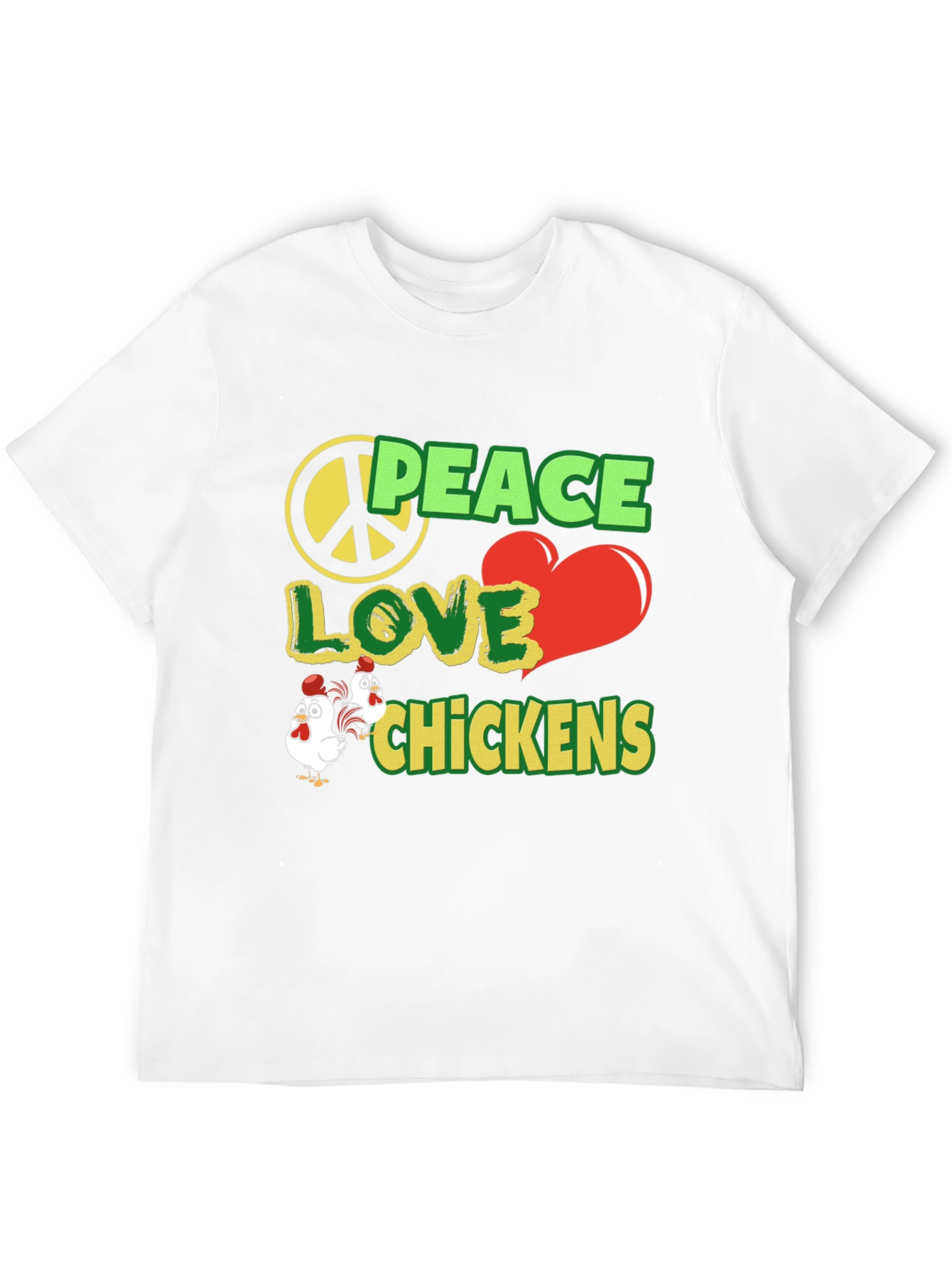 Peace Love Chickens Black Graphic Tee