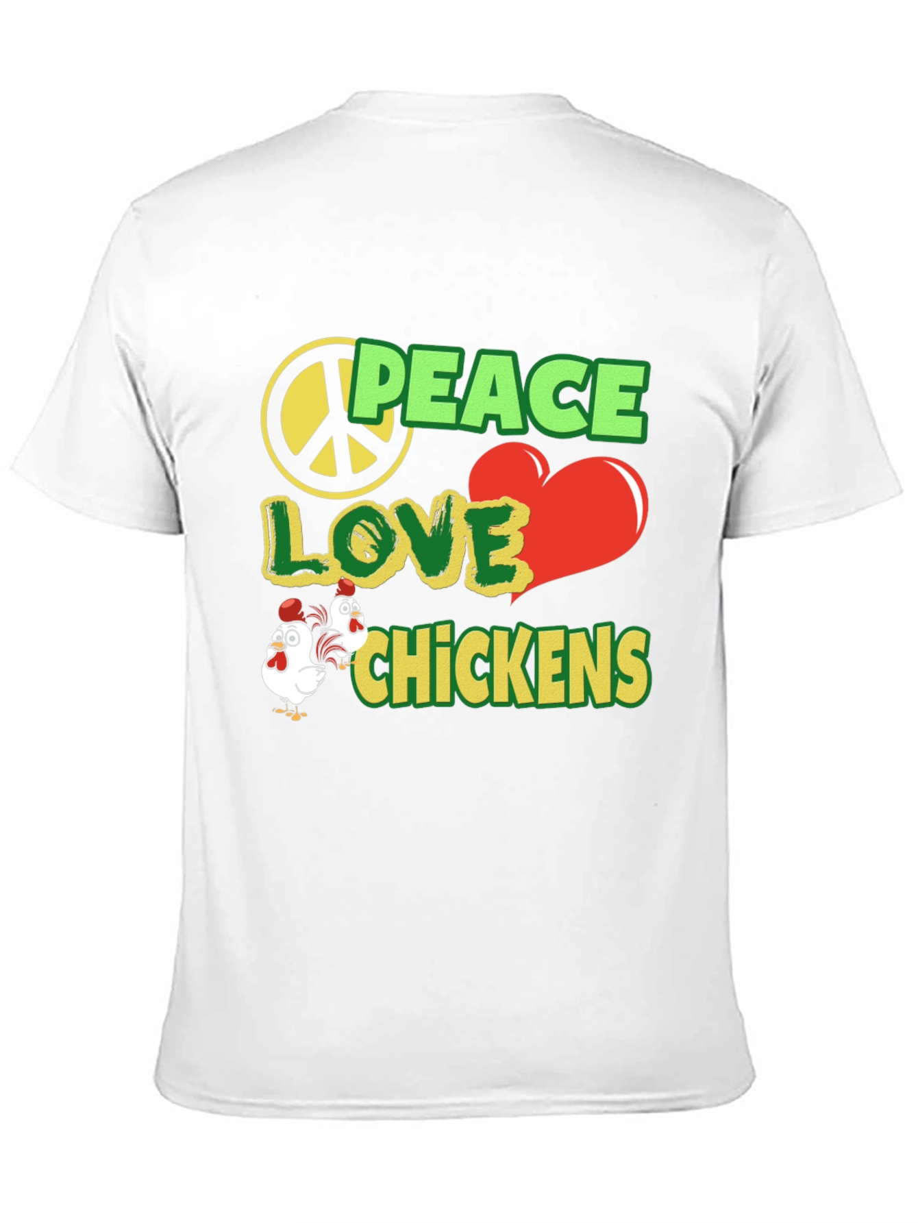 Peace Love Chickens Black Graphic Tee