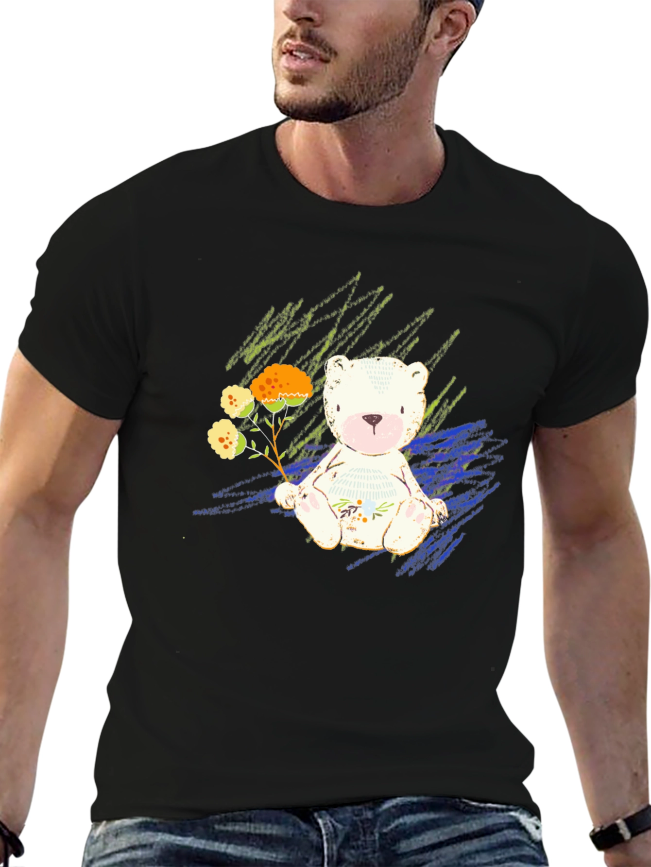 Cute Bear Graphic Tee - Soft Style