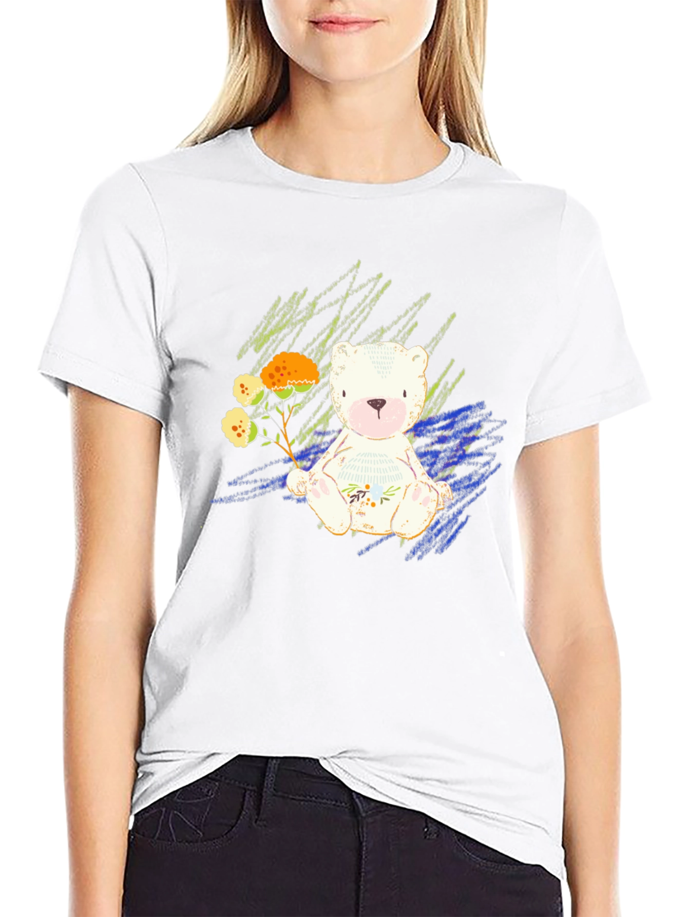 Cute Bear Graphic Tee - Soft Style