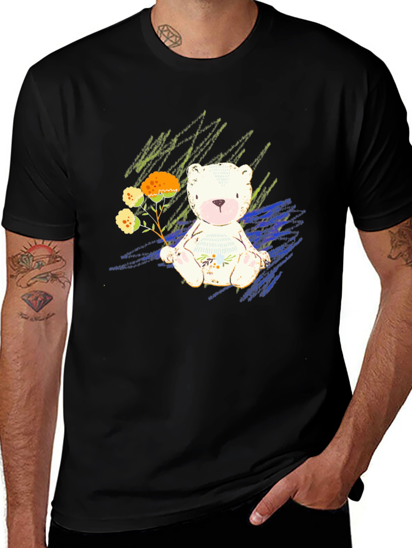 Cute Bear Graphic Tee - Soft Style