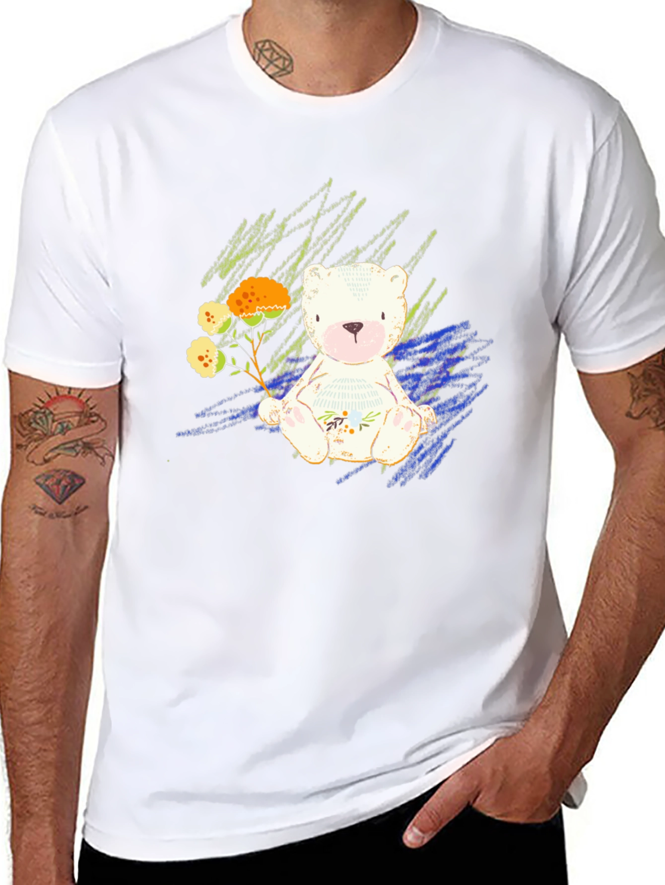 Cute Bear Graphic Tee - Soft Style