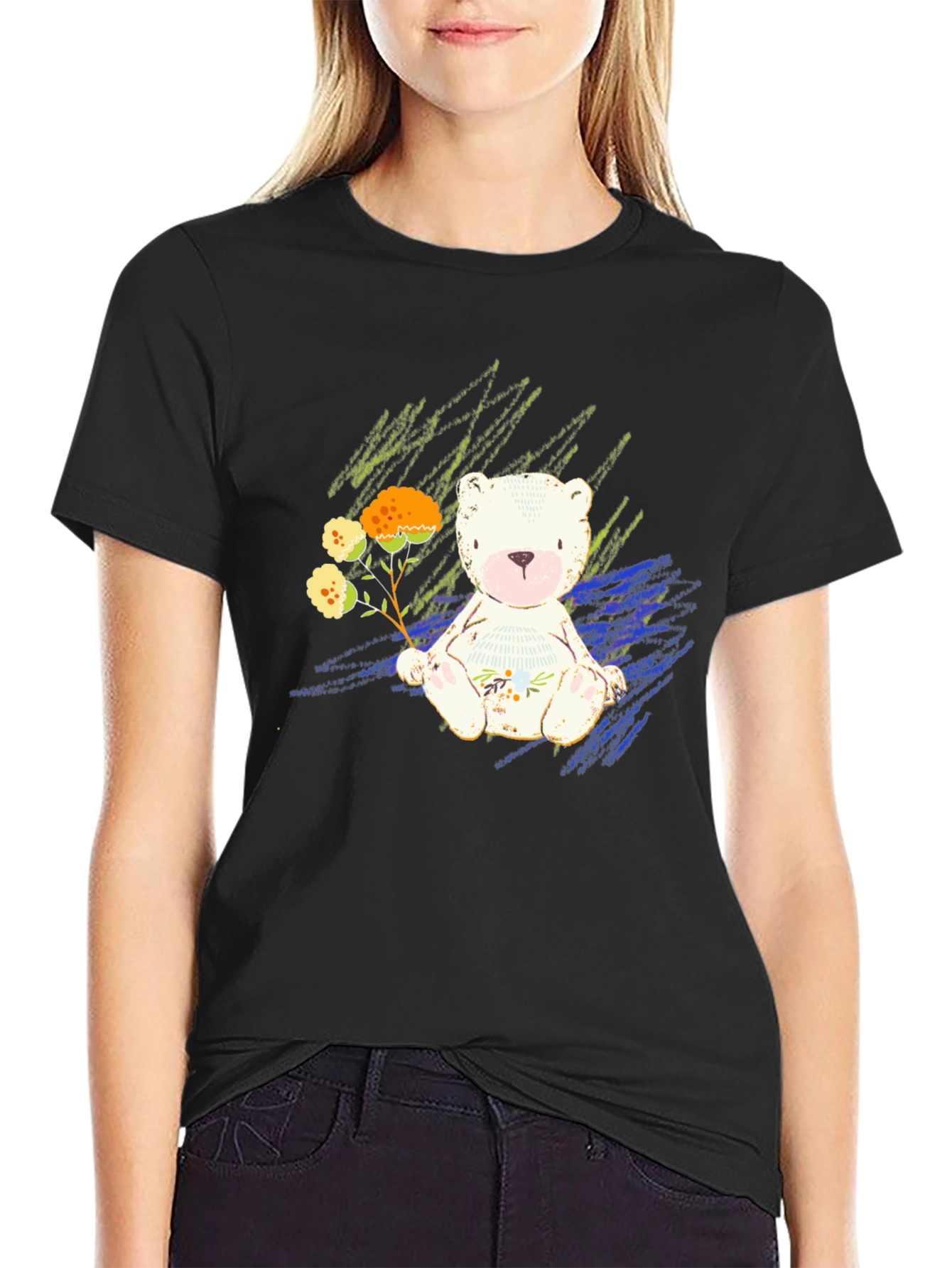 Cute Bear Graphic Tee - Soft Style