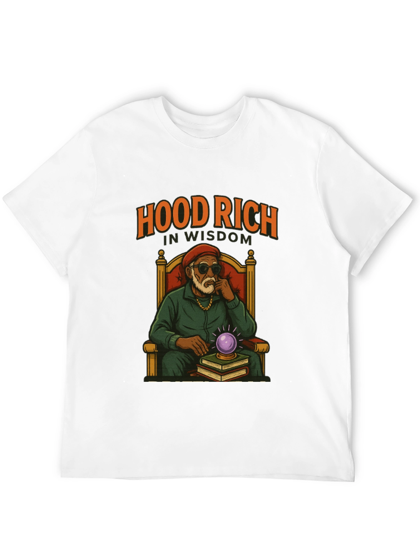 Hood Rich in Wisdom Black Graphic T-Shirt