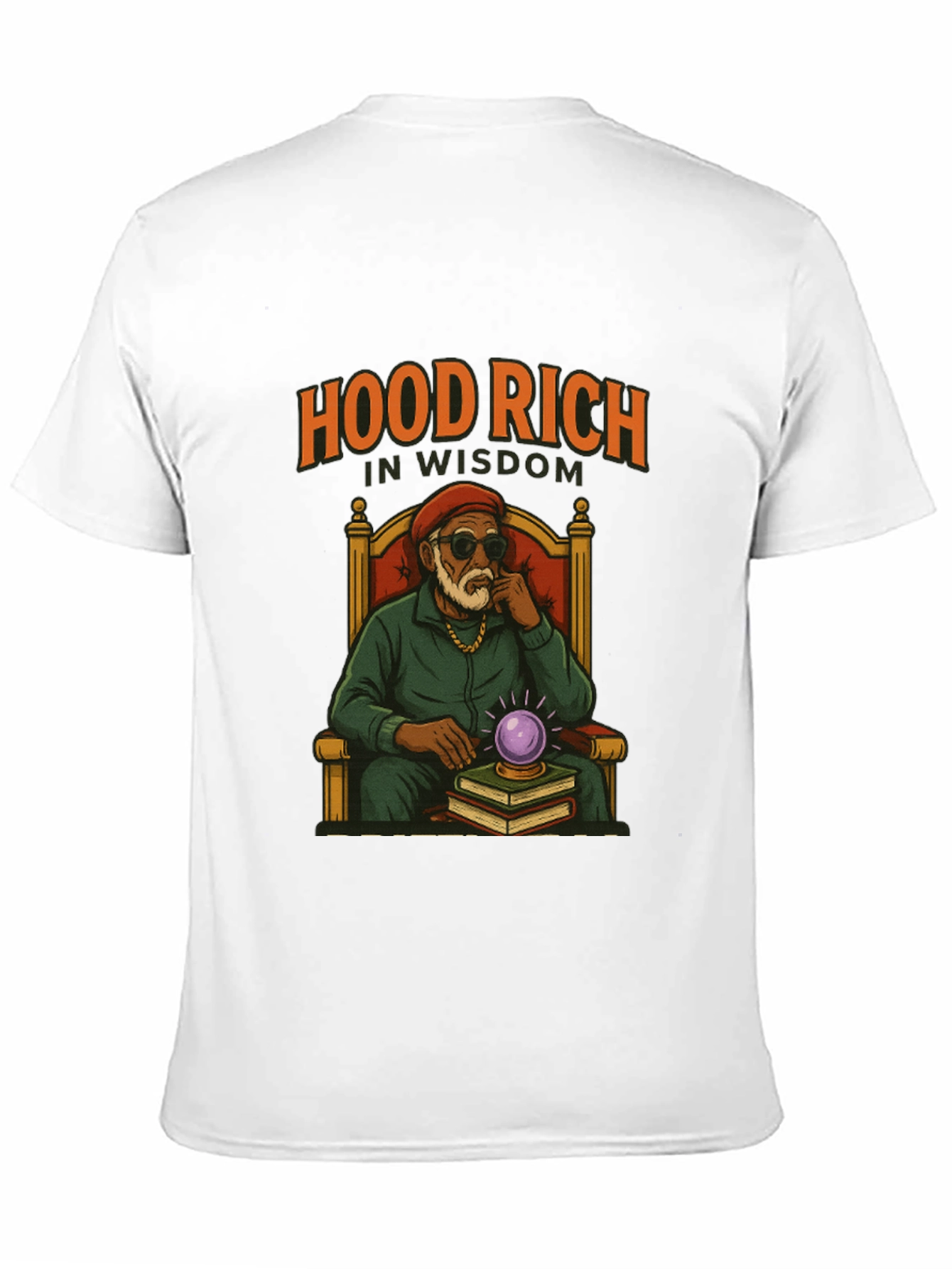 Hood Rich in Wisdom Black Graphic T-Shirt