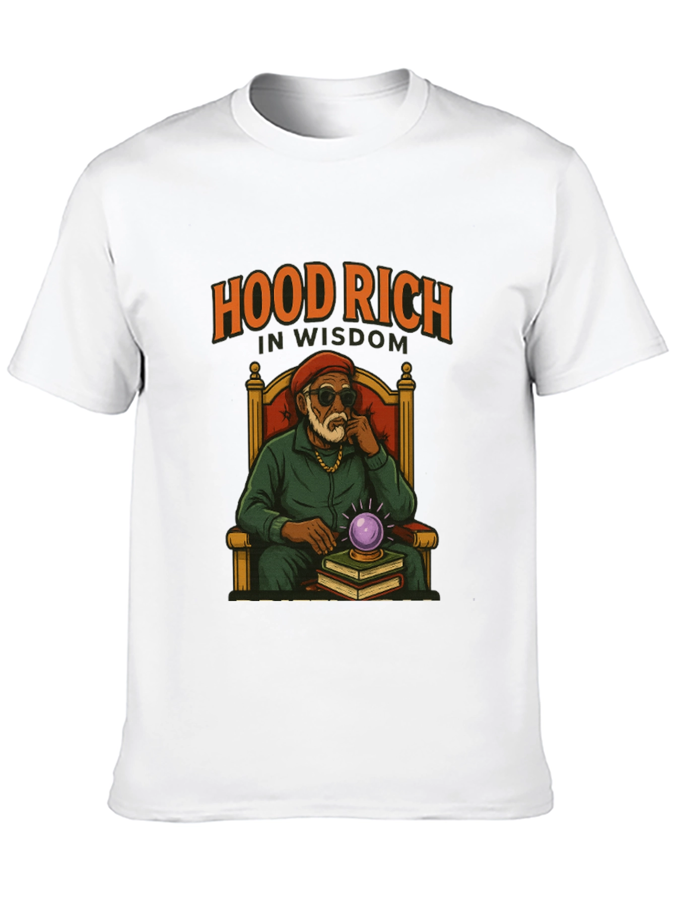 Hood Rich in Wisdom Black Graphic T-Shirt