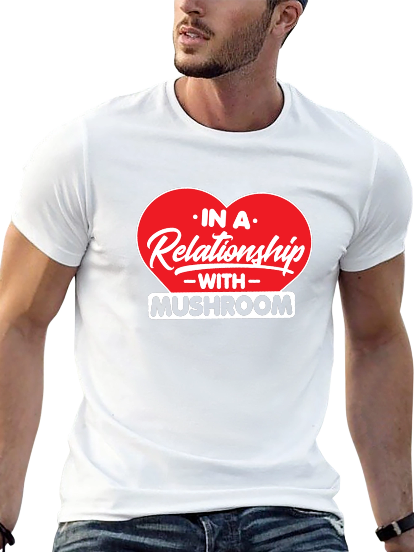 Mushroom Relationship Black T-Shirt