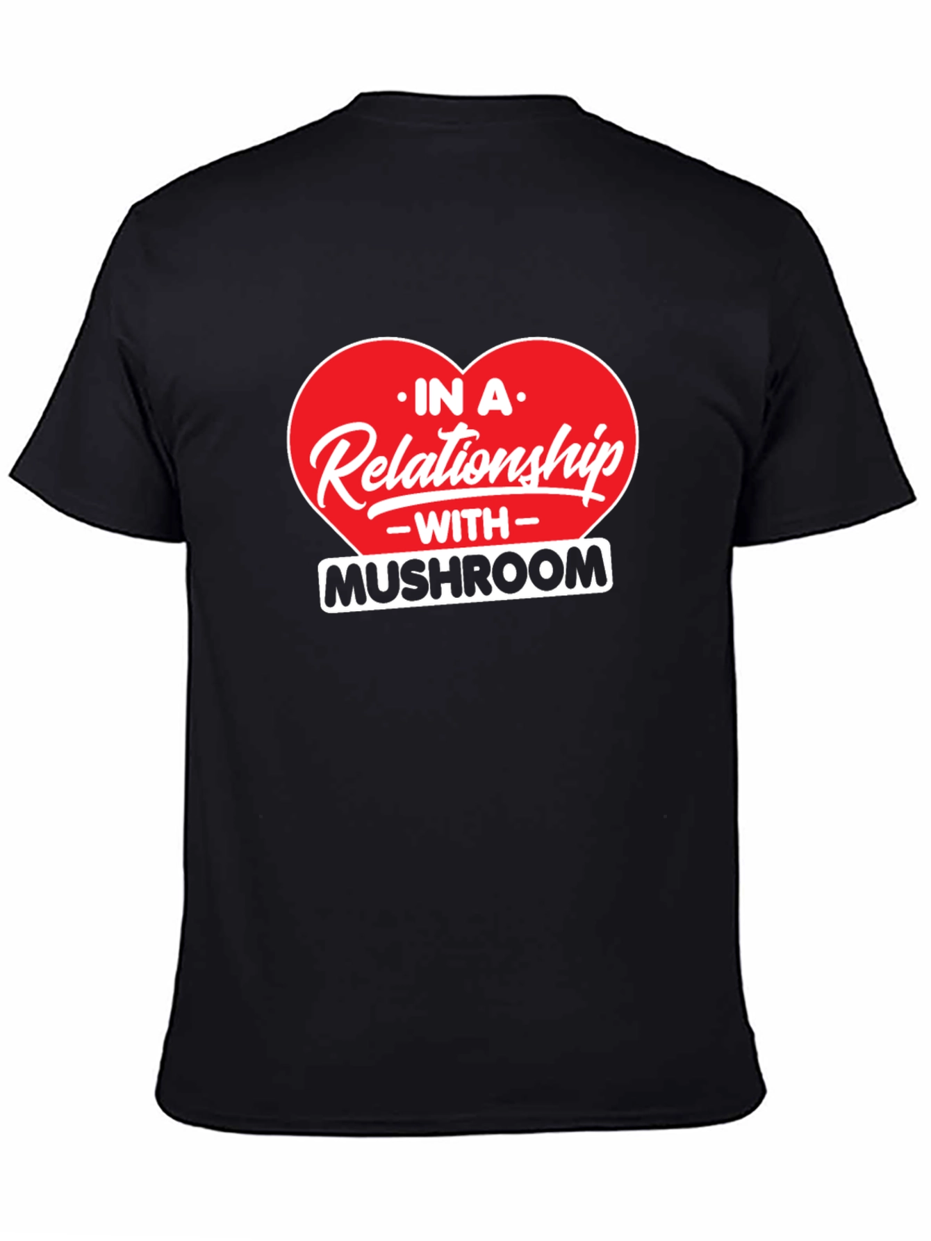Mushroom Relationship Black T-Shirt