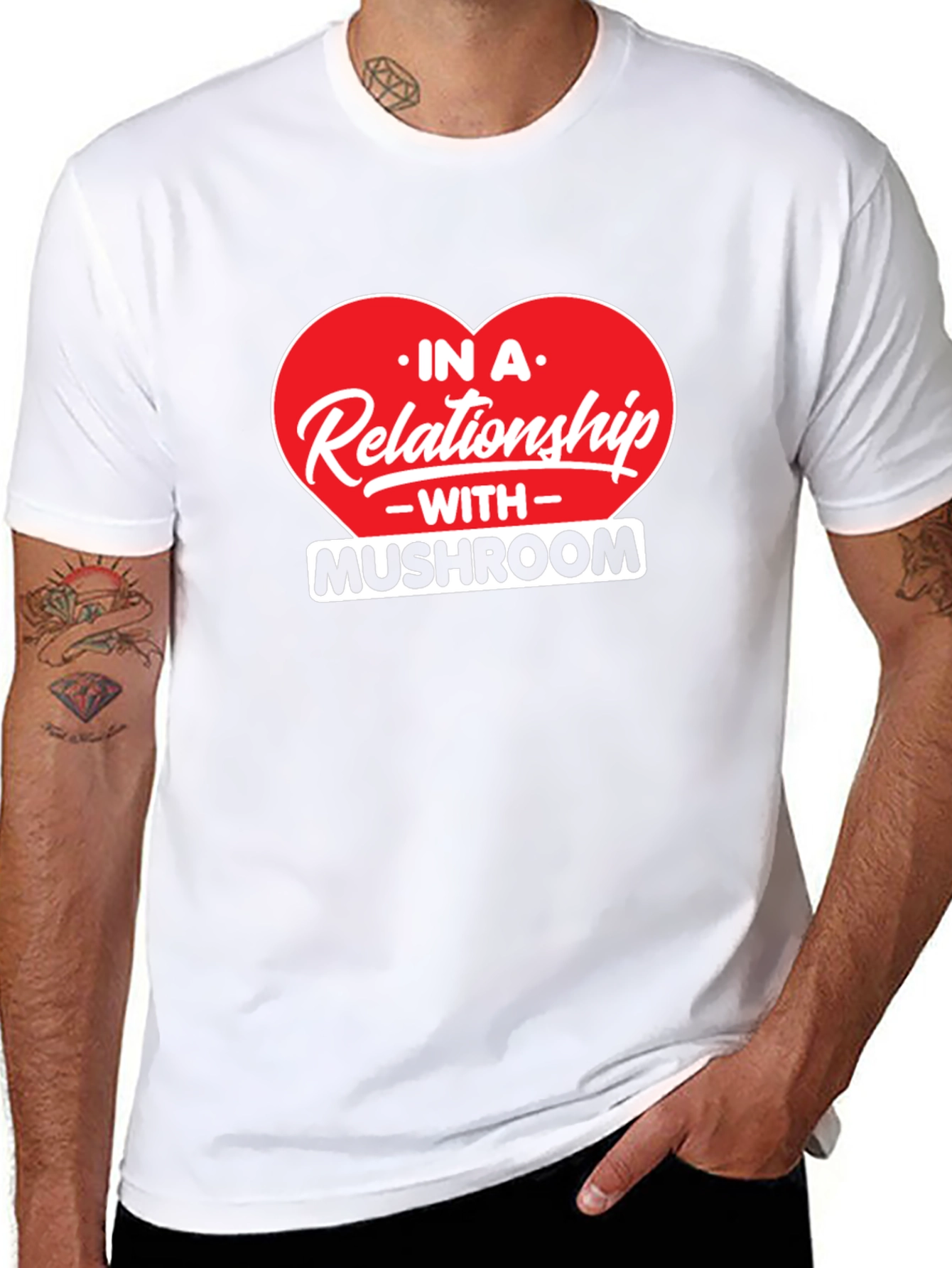 Mushroom Relationship Black T-Shirt