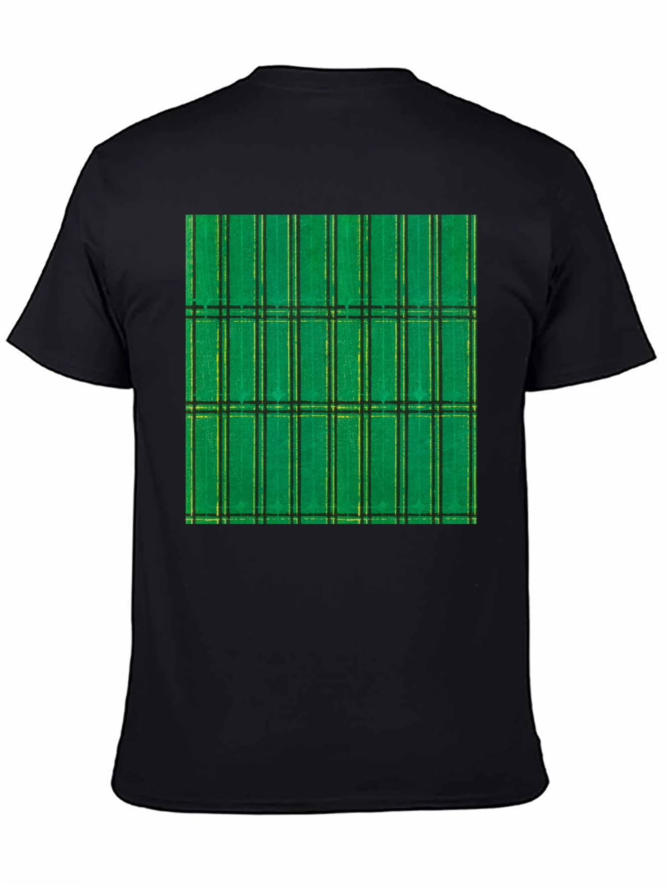 Green Plaid Graphic Tee - Modern Casual Style