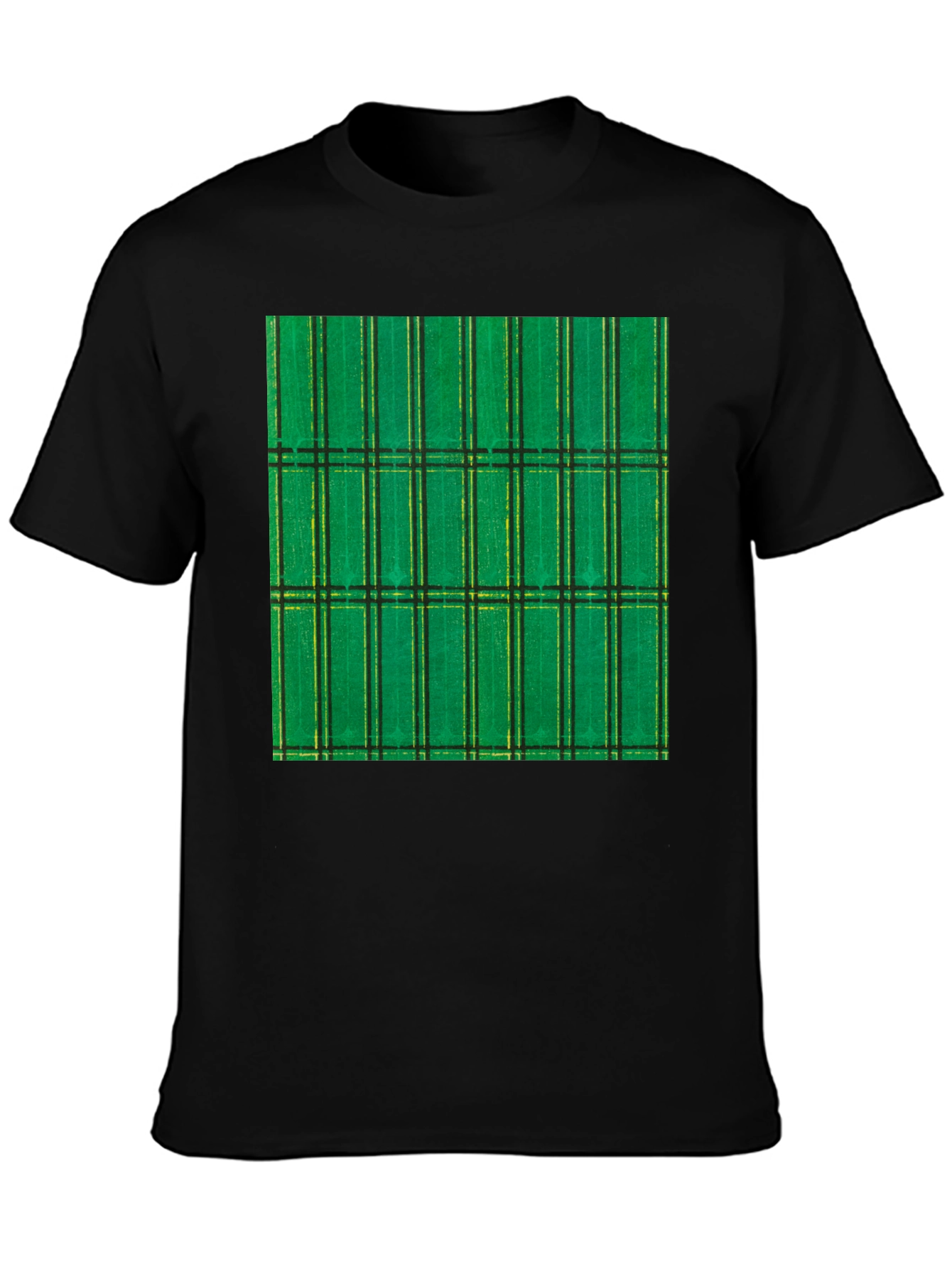 Green Plaid Graphic Tee - Modern Casual Style