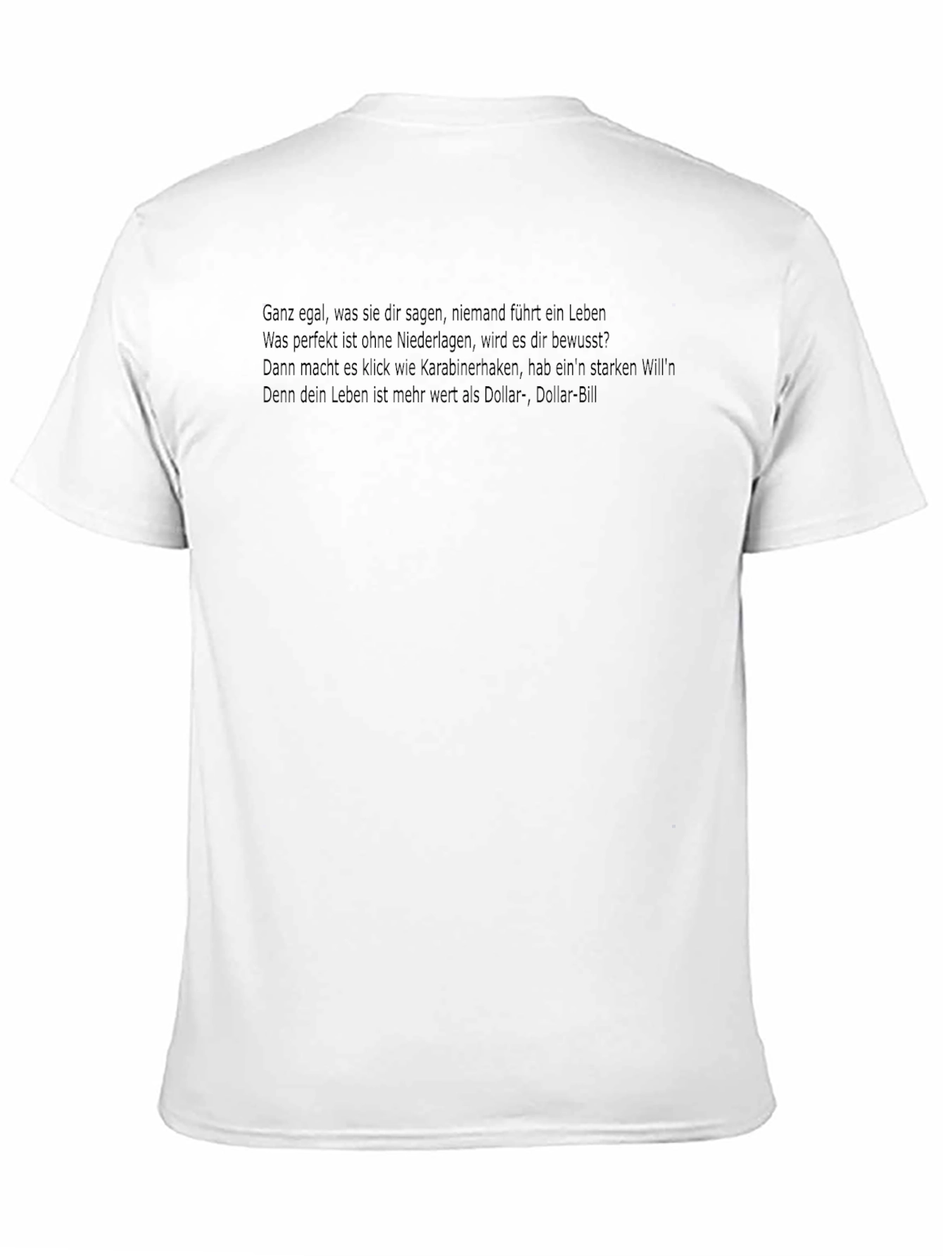 Black T-Shirt with Motivational German Text