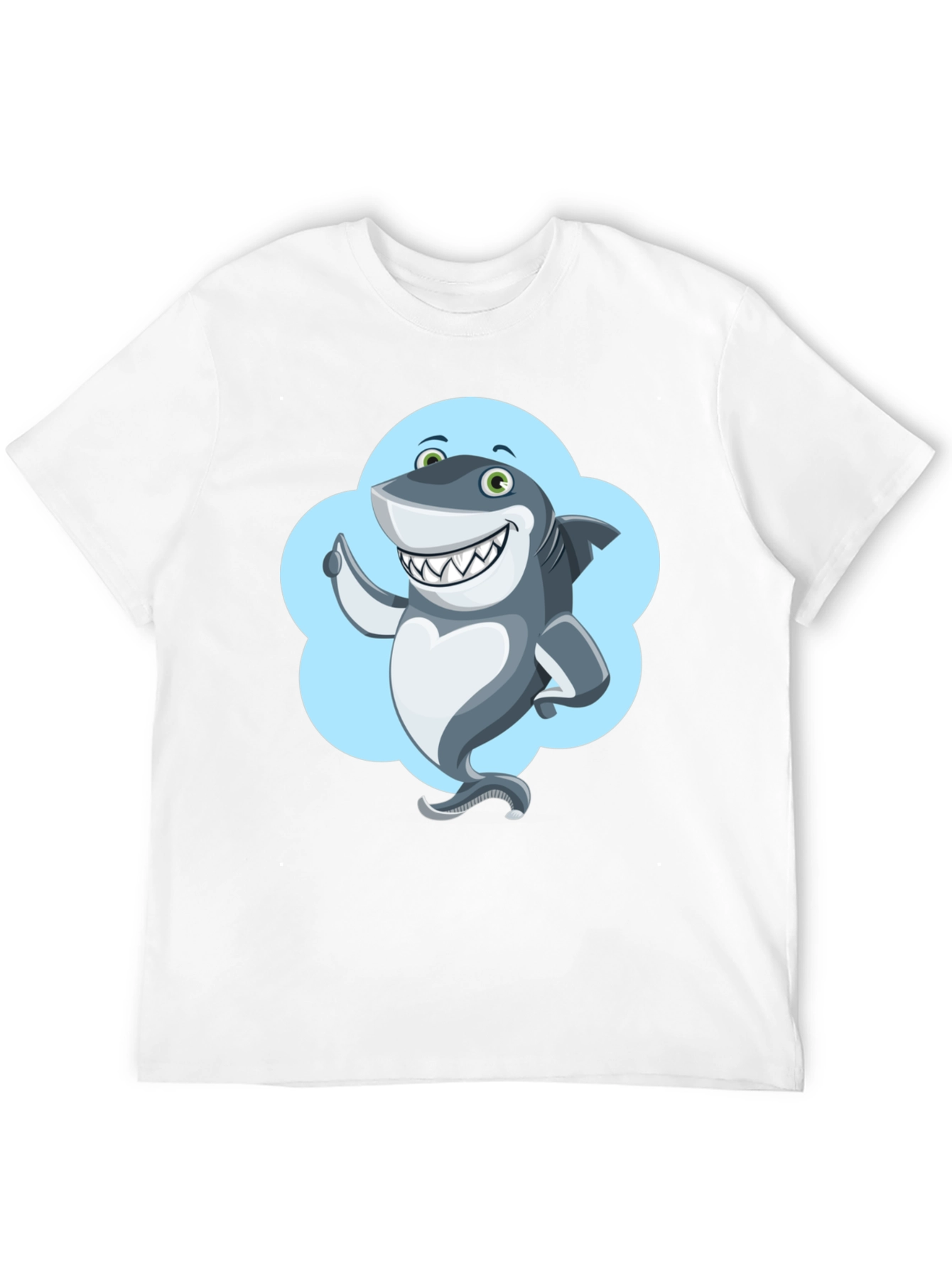 Shark Cartoon Graphic Black T-Shirt
