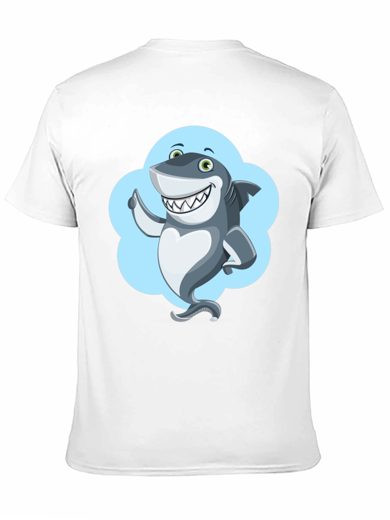 Shark Cartoon Graphic Black T-Shirt