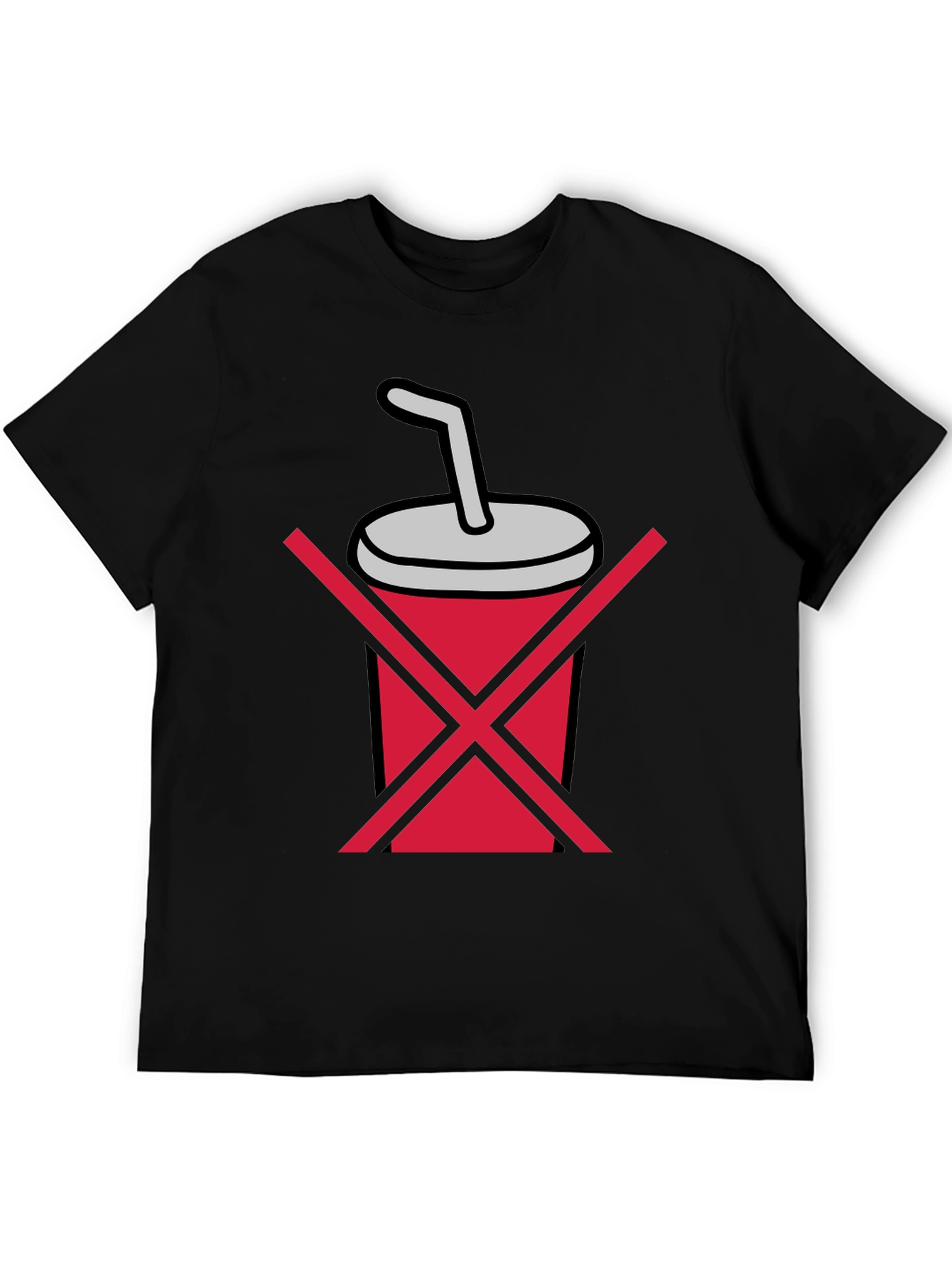 No Soda T-Shirt - Black Crew Neck Tee