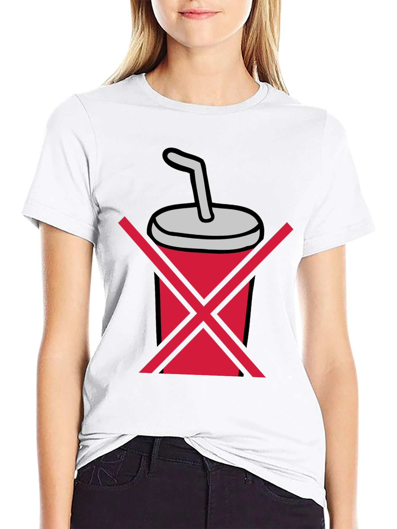 No Soda T-Shirt - Black Crew Neck Tee