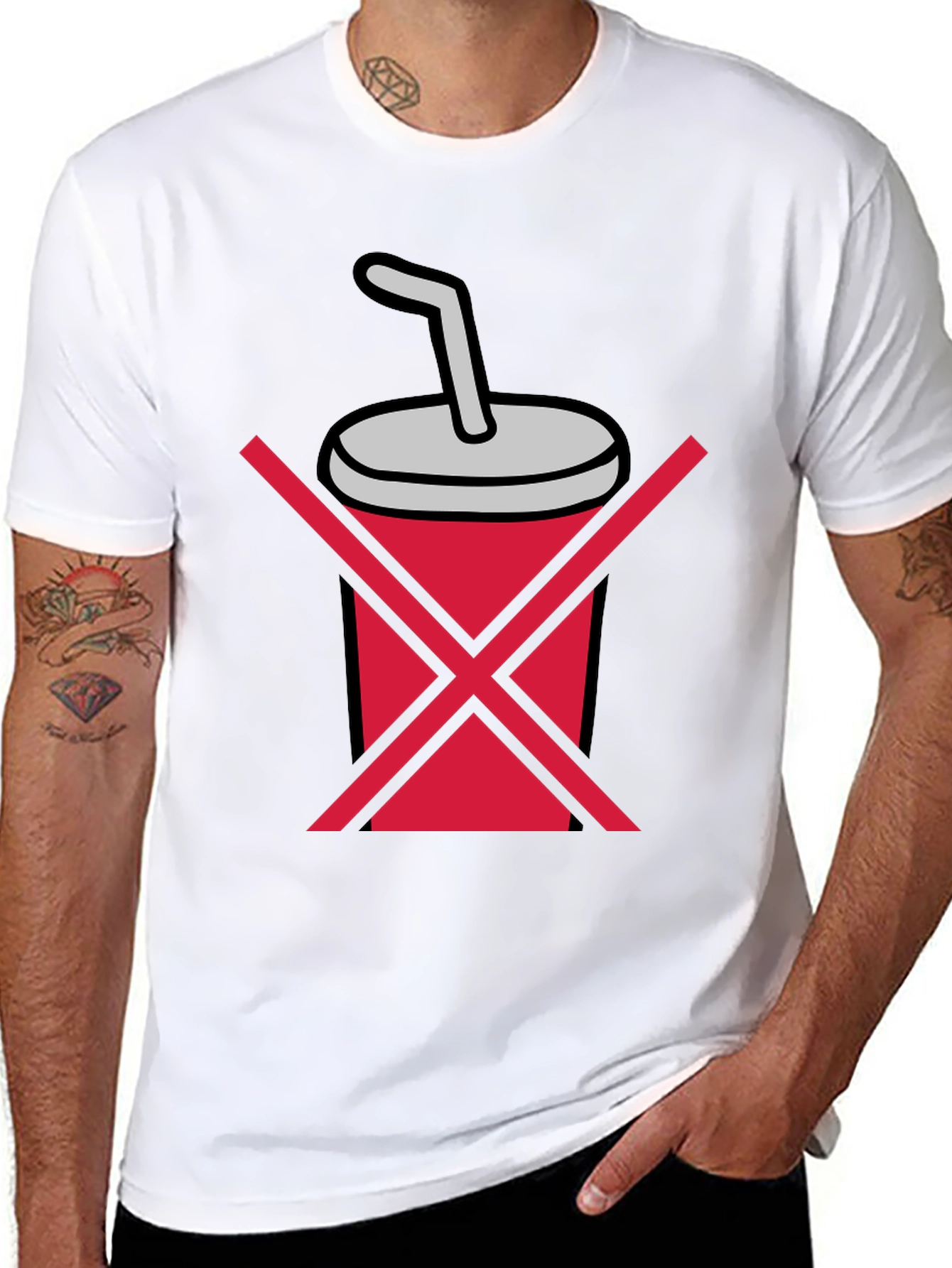 No Soda T-Shirt - Black Crew Neck Tee
