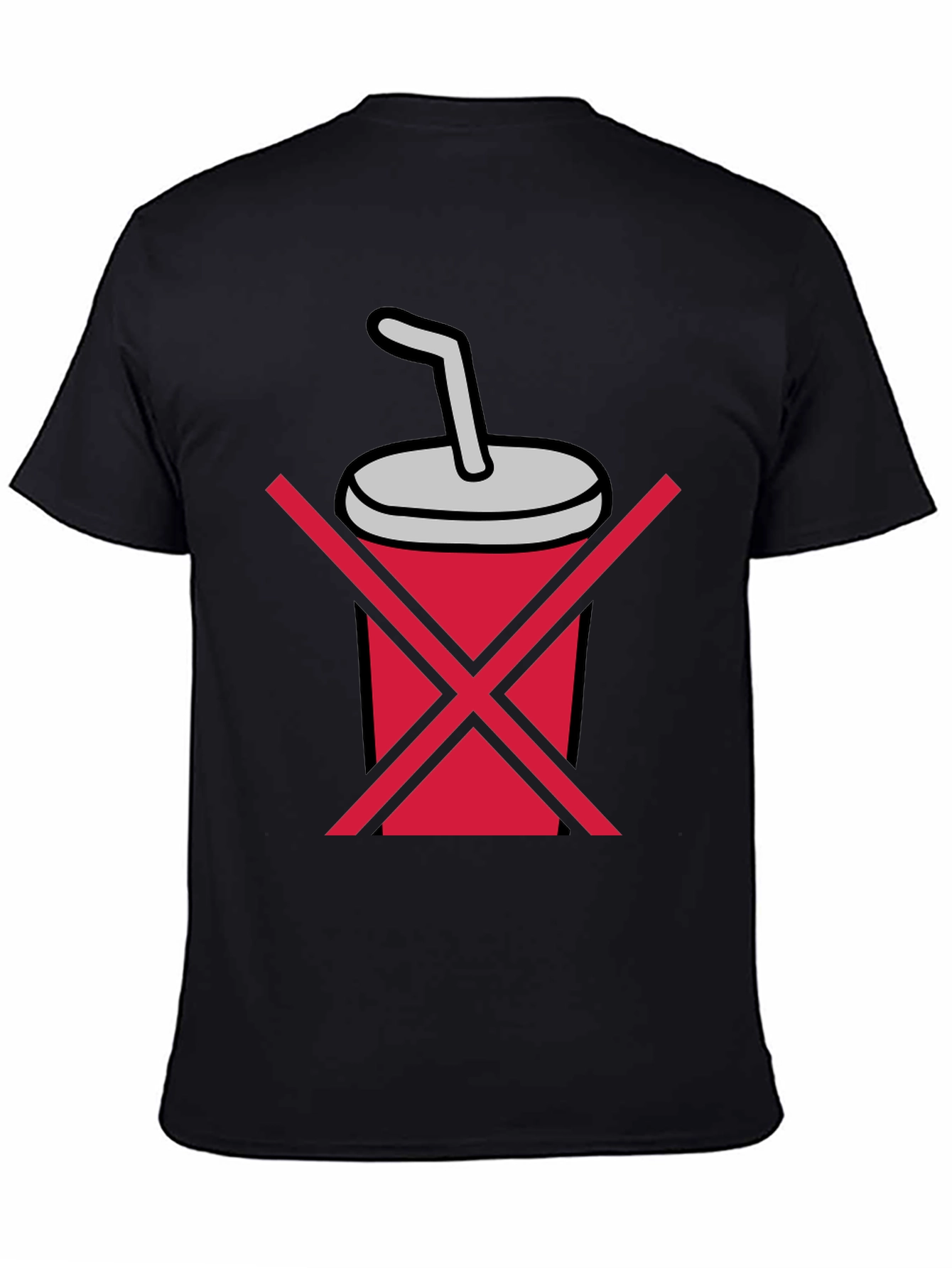 No Soda T-Shirt - Black Crew Neck Tee