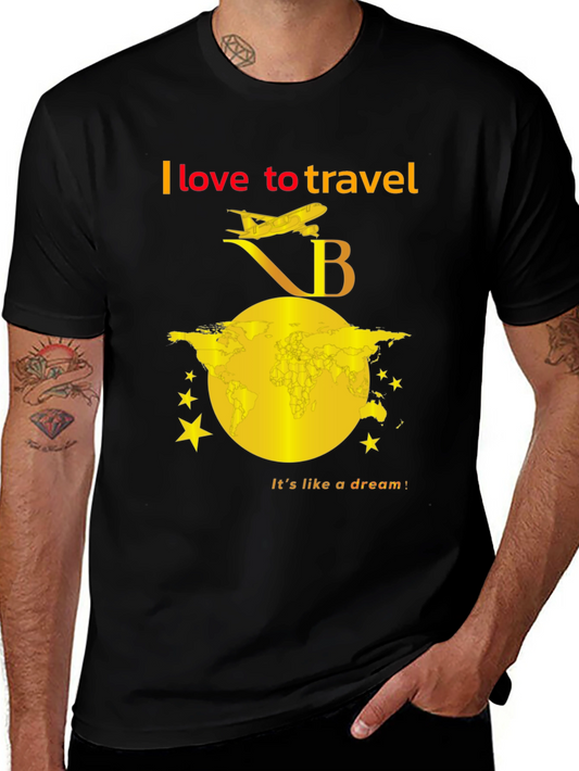 I Love To Travel Black T-Shirt