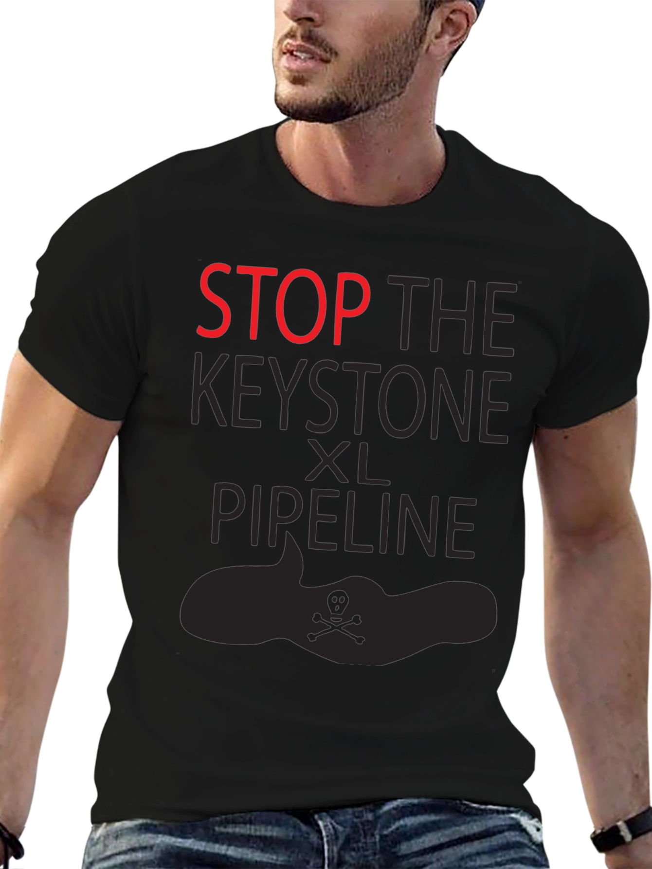 Stop the Keystone XL Pipeline Black T-Shirt