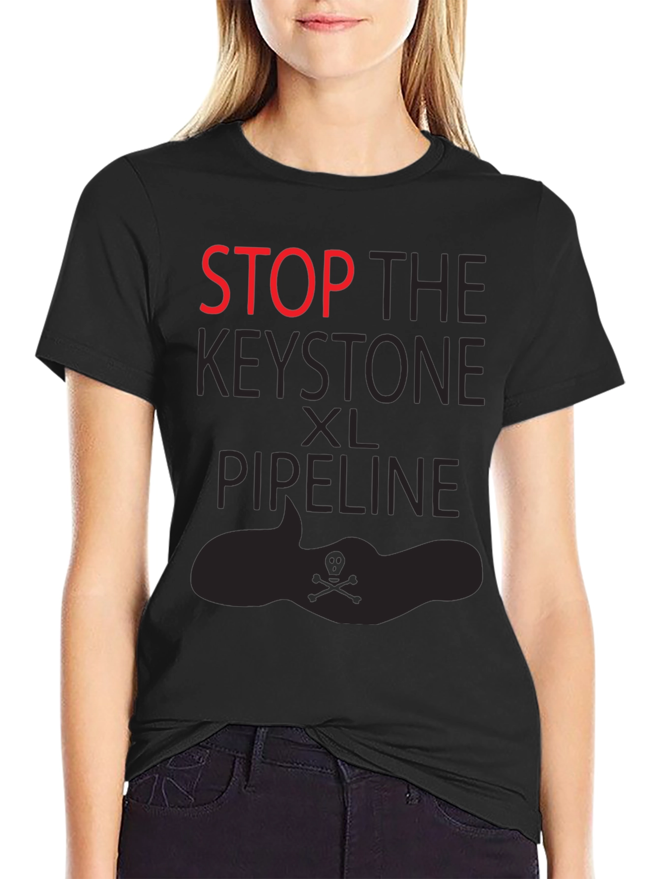 Stop the Keystone XL Pipeline Black T-Shirt