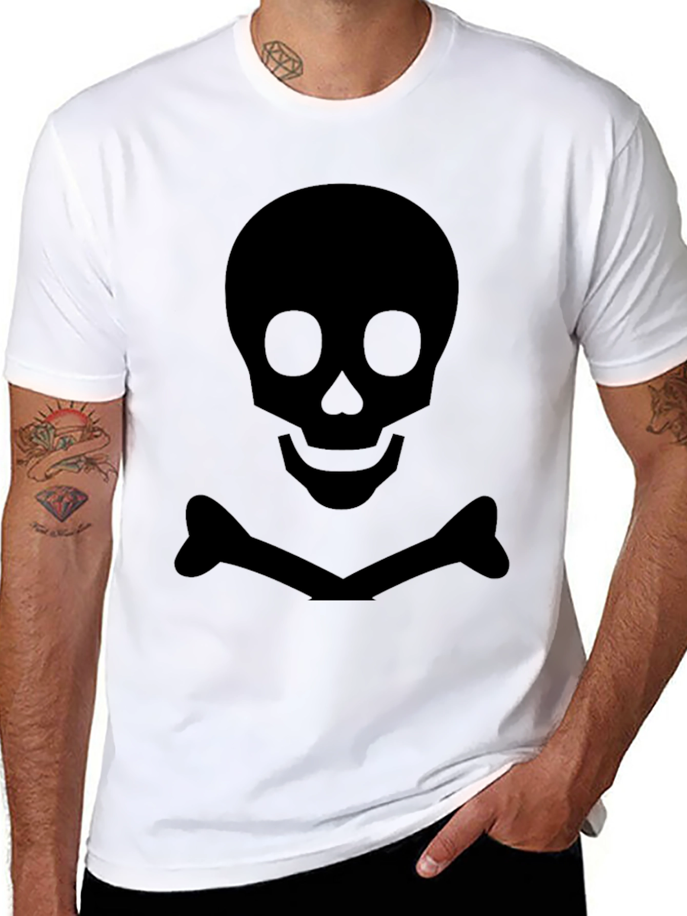 Skull & Crossbones Graphic Tee - Black