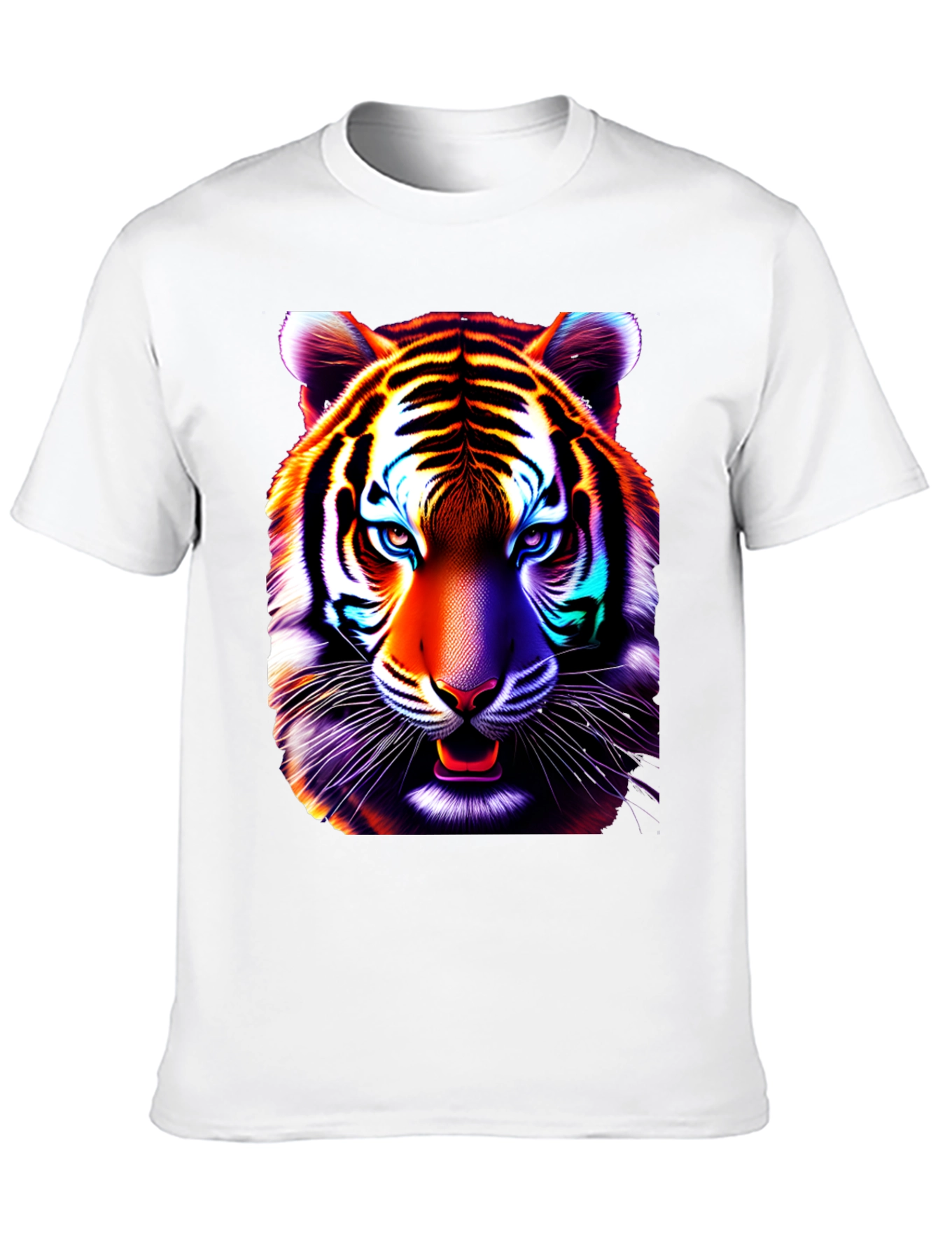 Vibrant Tiger Graphic Tee - Cool Animal Print Shirt