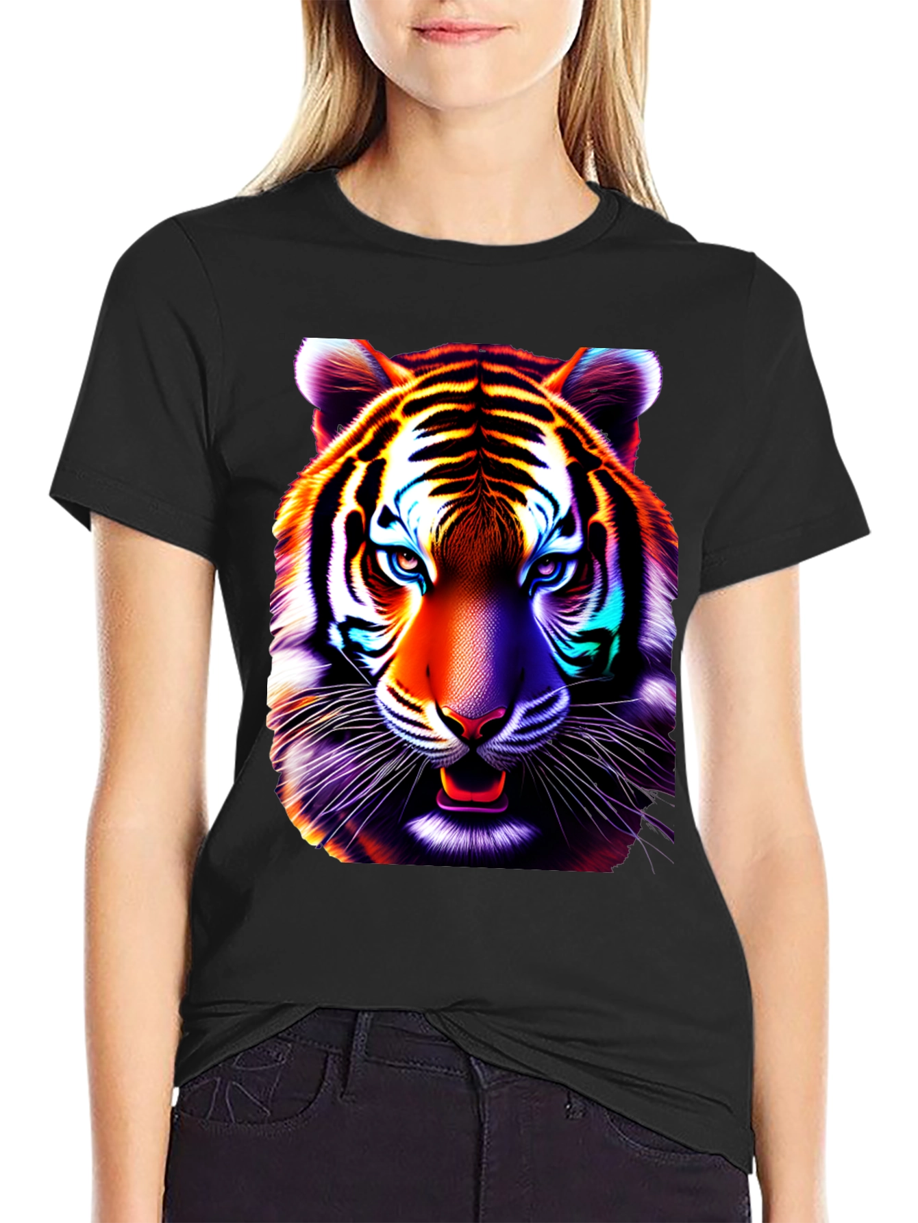 Vibrant Tiger Graphic Tee - Cool Animal Print Shirt