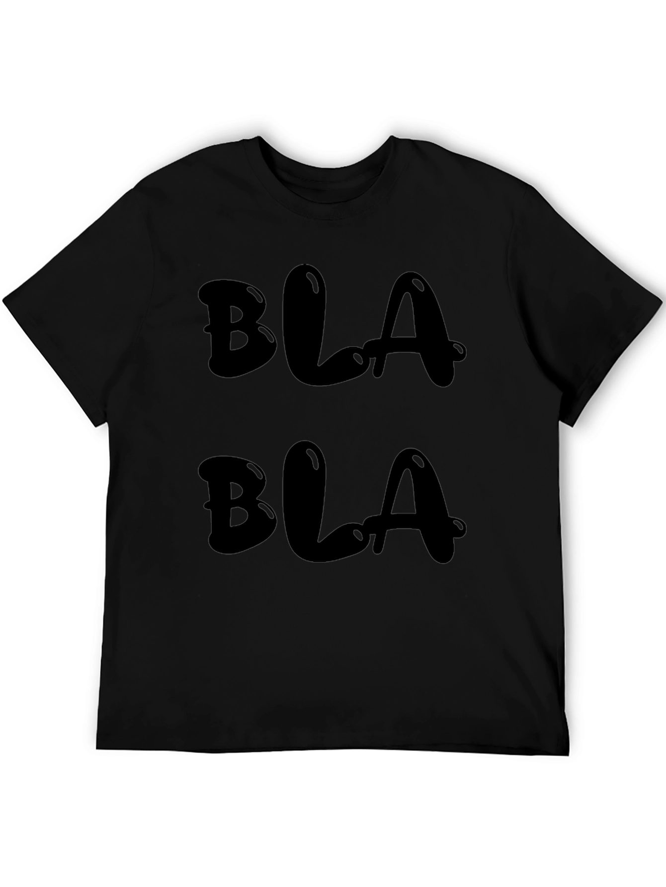 Blah T-Shirt Black Cotton Casual Tee