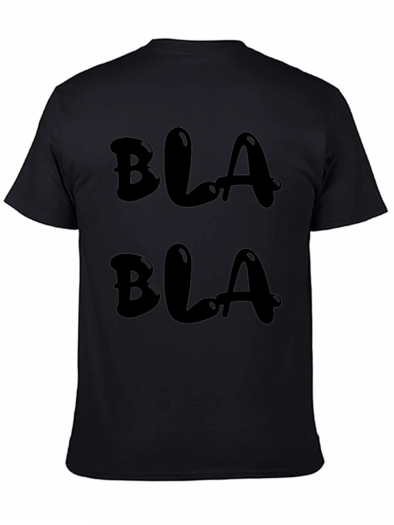 Blah T-Shirt Black Cotton Casual Tee